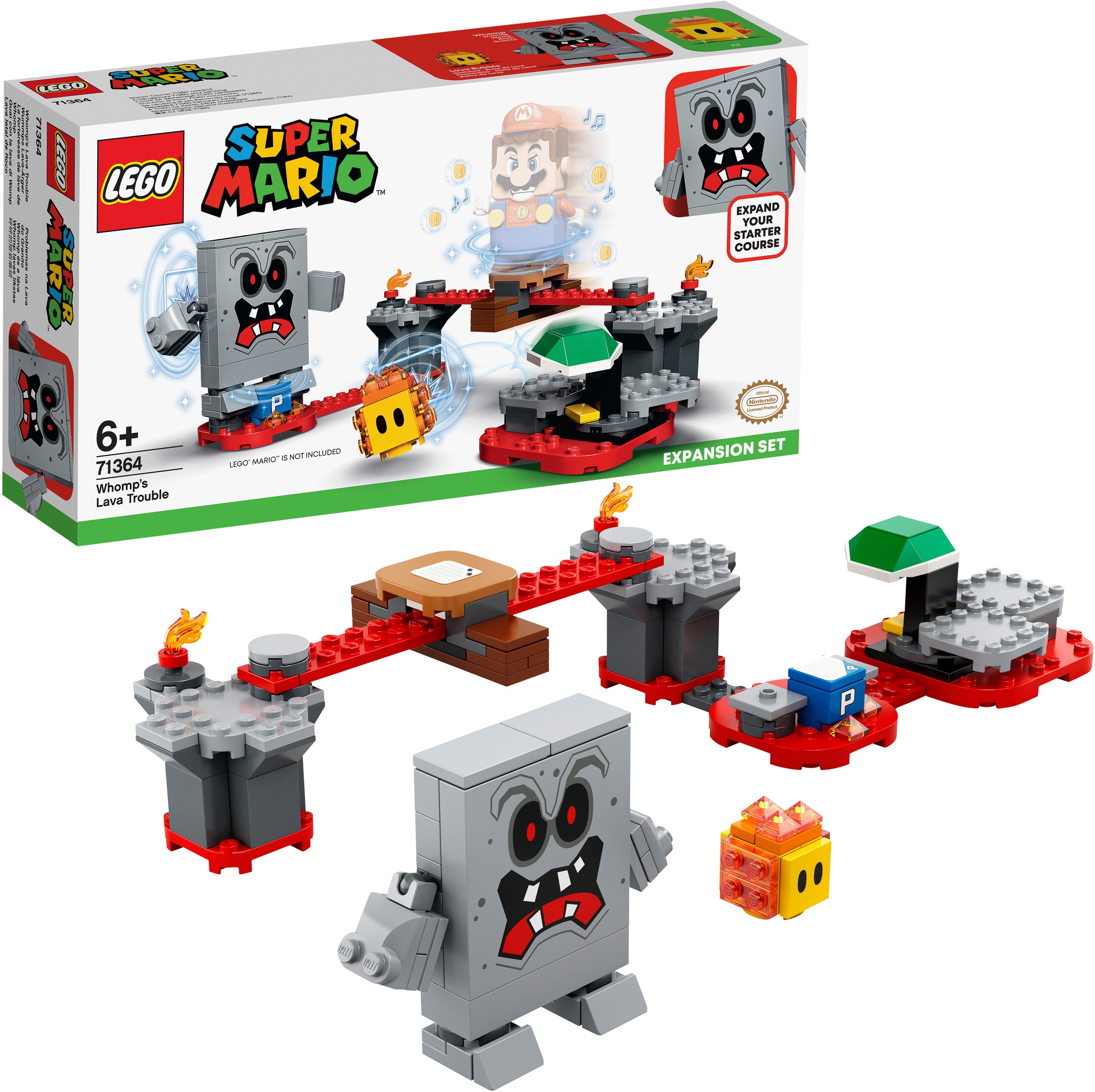 LEGO® Konstruktionsspielsteine »Wummps Lava-Ärger – Erweiterungsset (71364), LEGO® Super Mario«, (133 St.), Made in Europe