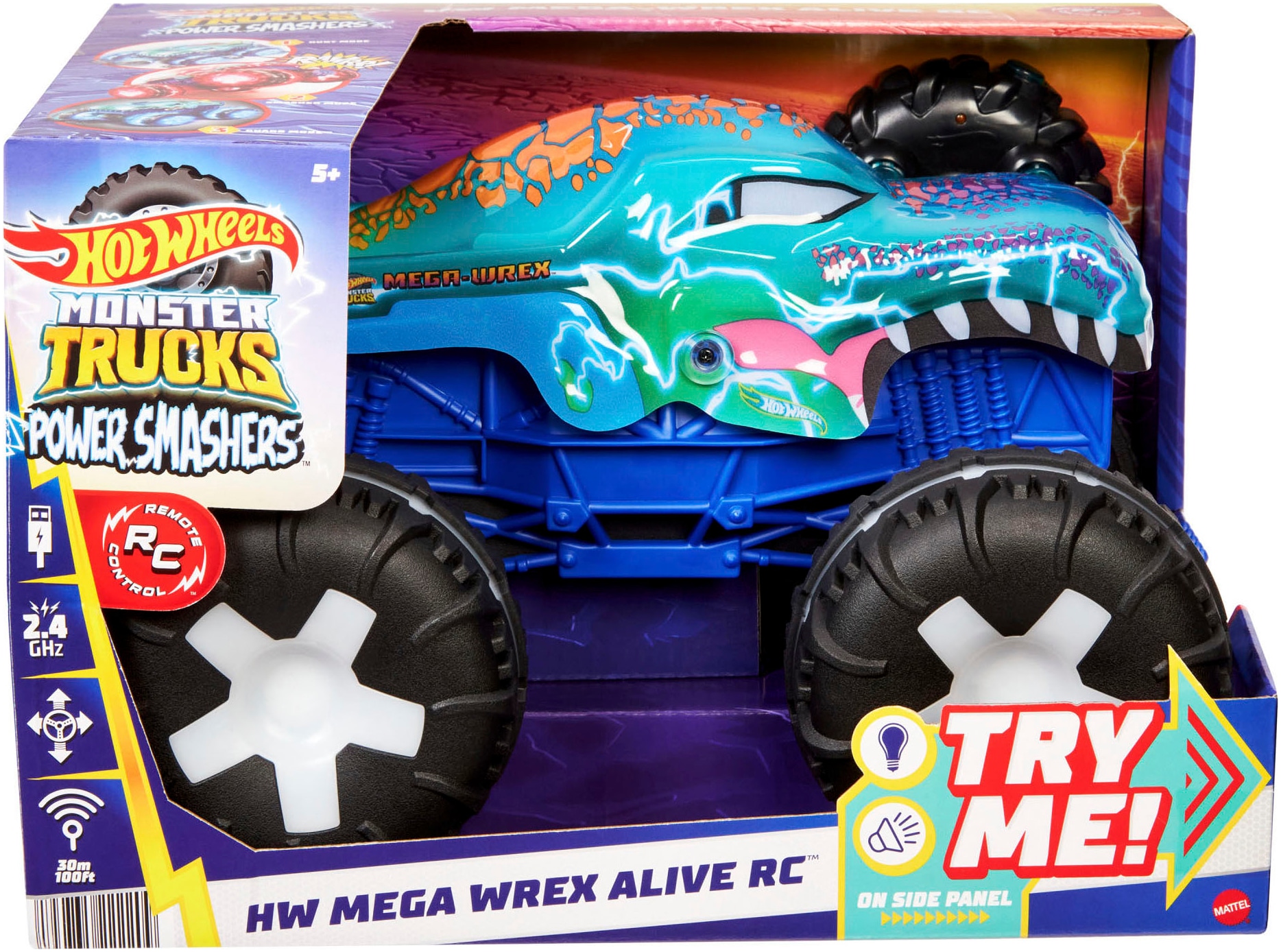 Hot Wheels RC-Monstertruck »Monster Trucks Mega-Wrex Alive-Fahrzeug«, mit Licht und Sound