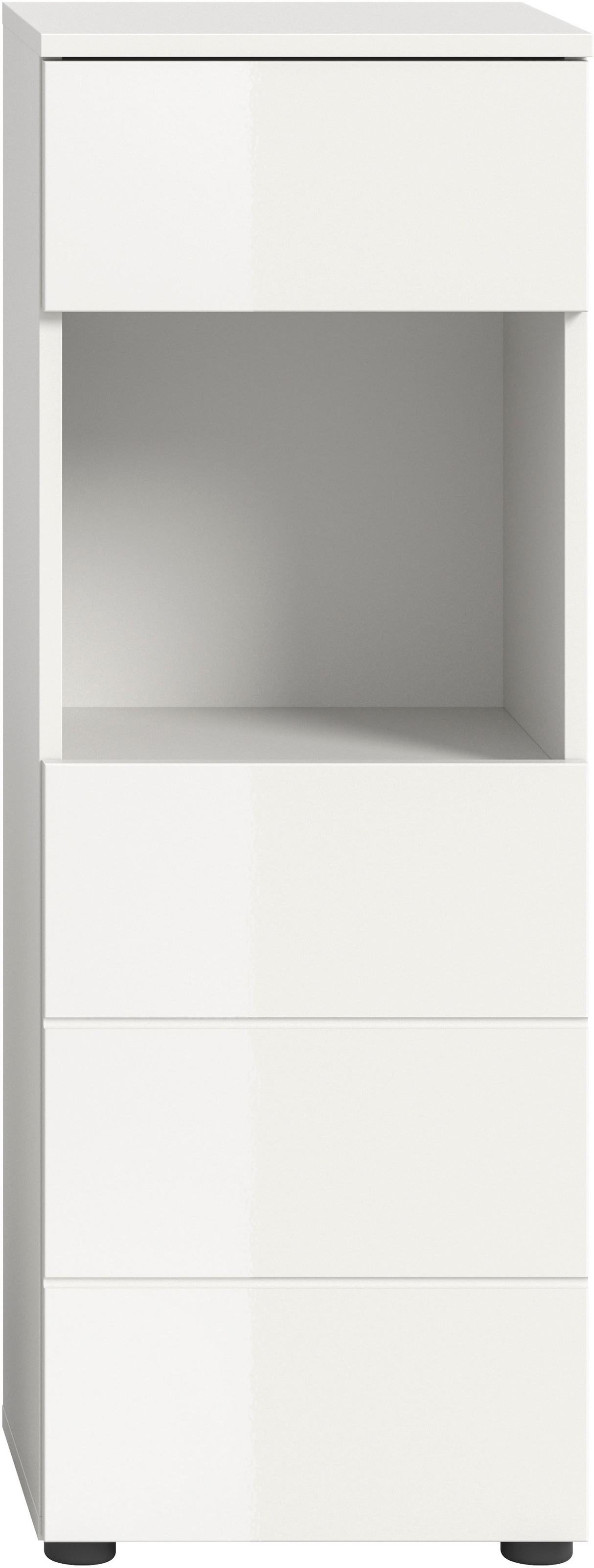 welltime Unterschrank »Biel, Höhe 106 cm,1 Tür, 1 Schubkasten«, (1 St.), Türanschlag wechselbar, modernes Design, Badschrank, Unterschrank, Bad