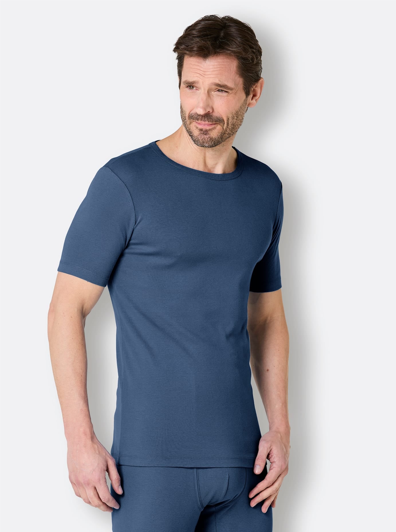 Wäschepur Herren Unterziehshirt 2 Stk. tlg. in blau, Größe 5