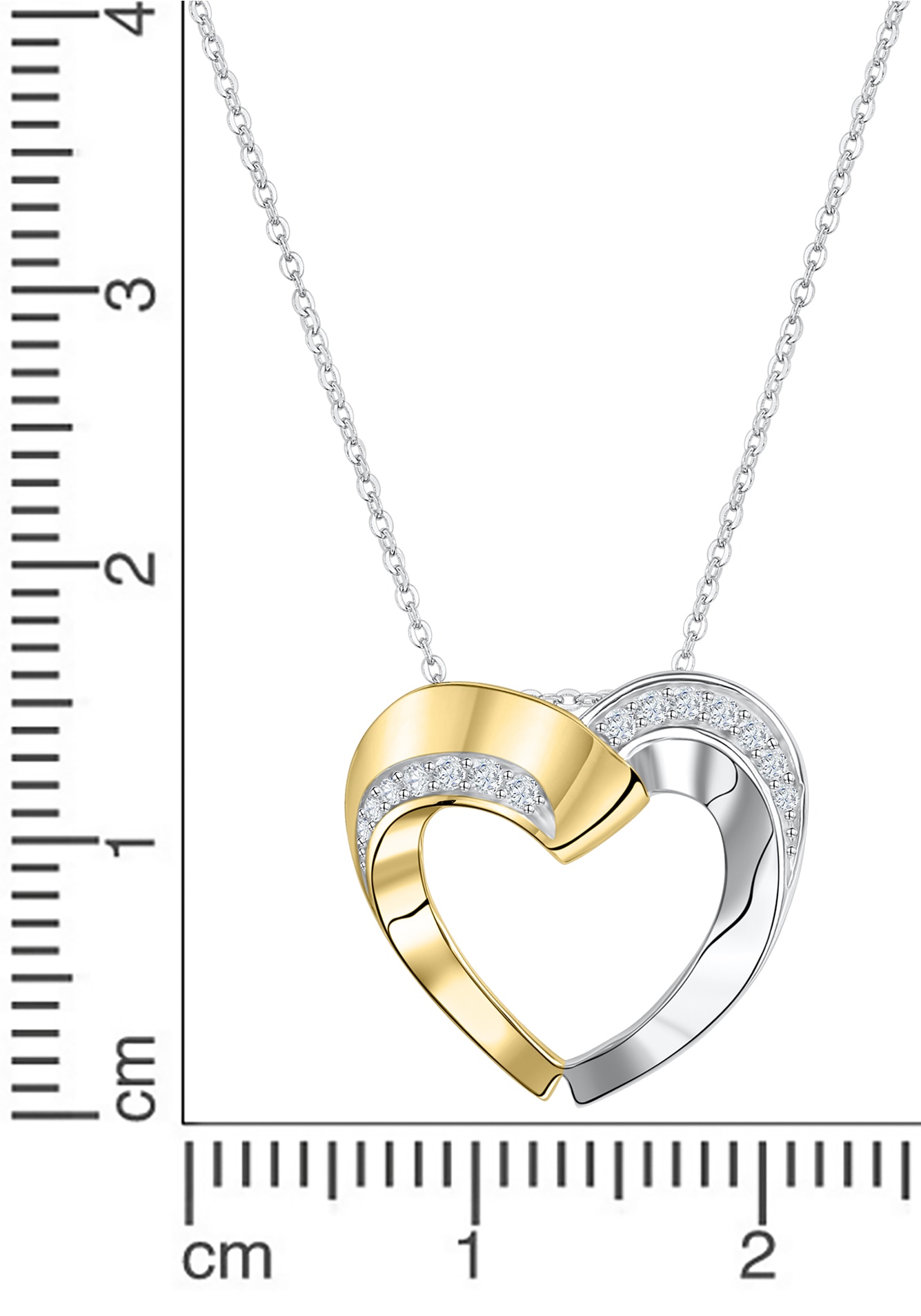 Firetti Kette mit Anhänger »Schmuck Geschenk Silber 925 Halsschmuck Halskette Ankerkette Herz«, mit Zirkonia (synth.)