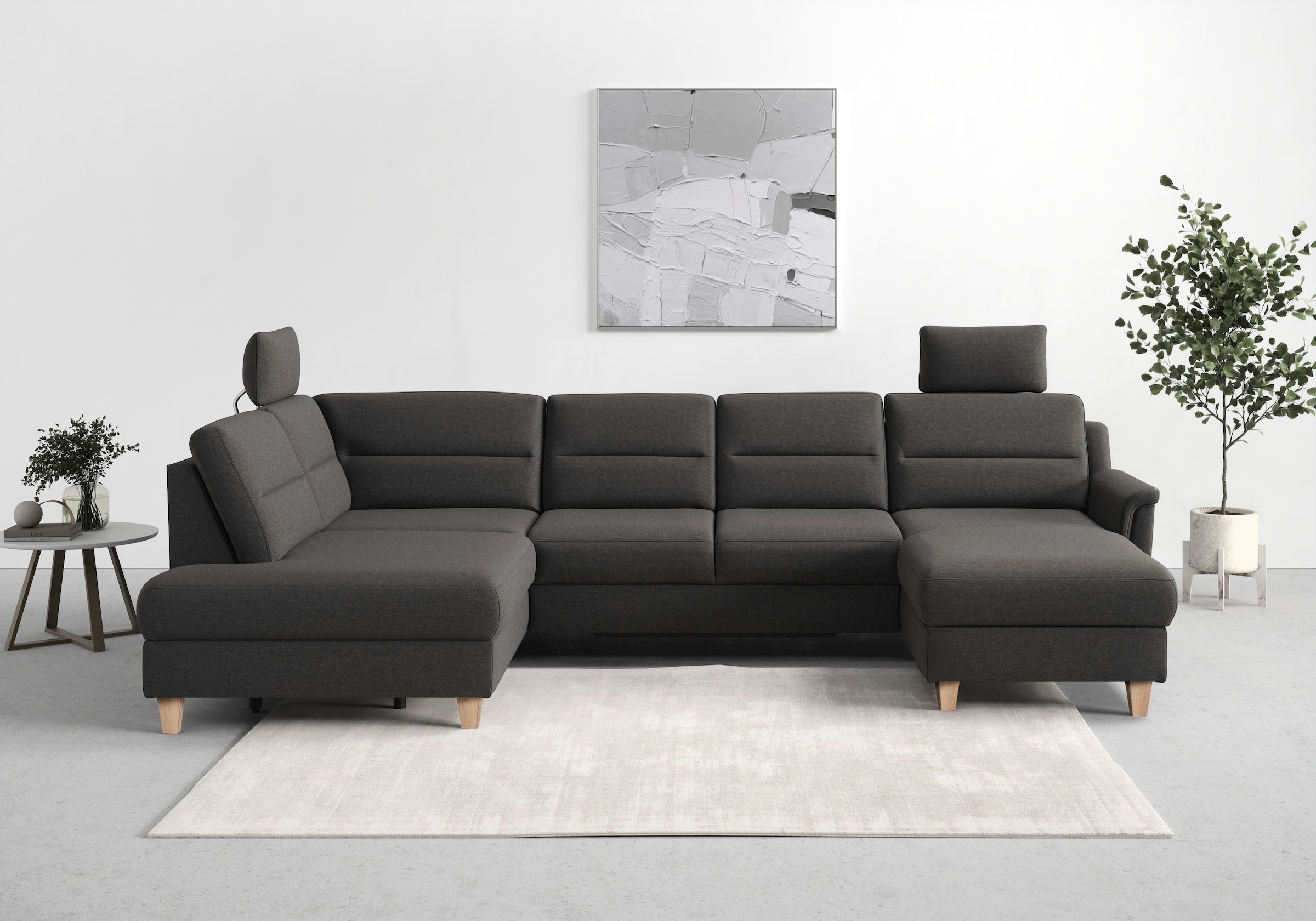 sit&more Wohnlandschaft »Farö U-Form« inklusive Federkern, wahlweise mit Bettfunktion und Bettkasten