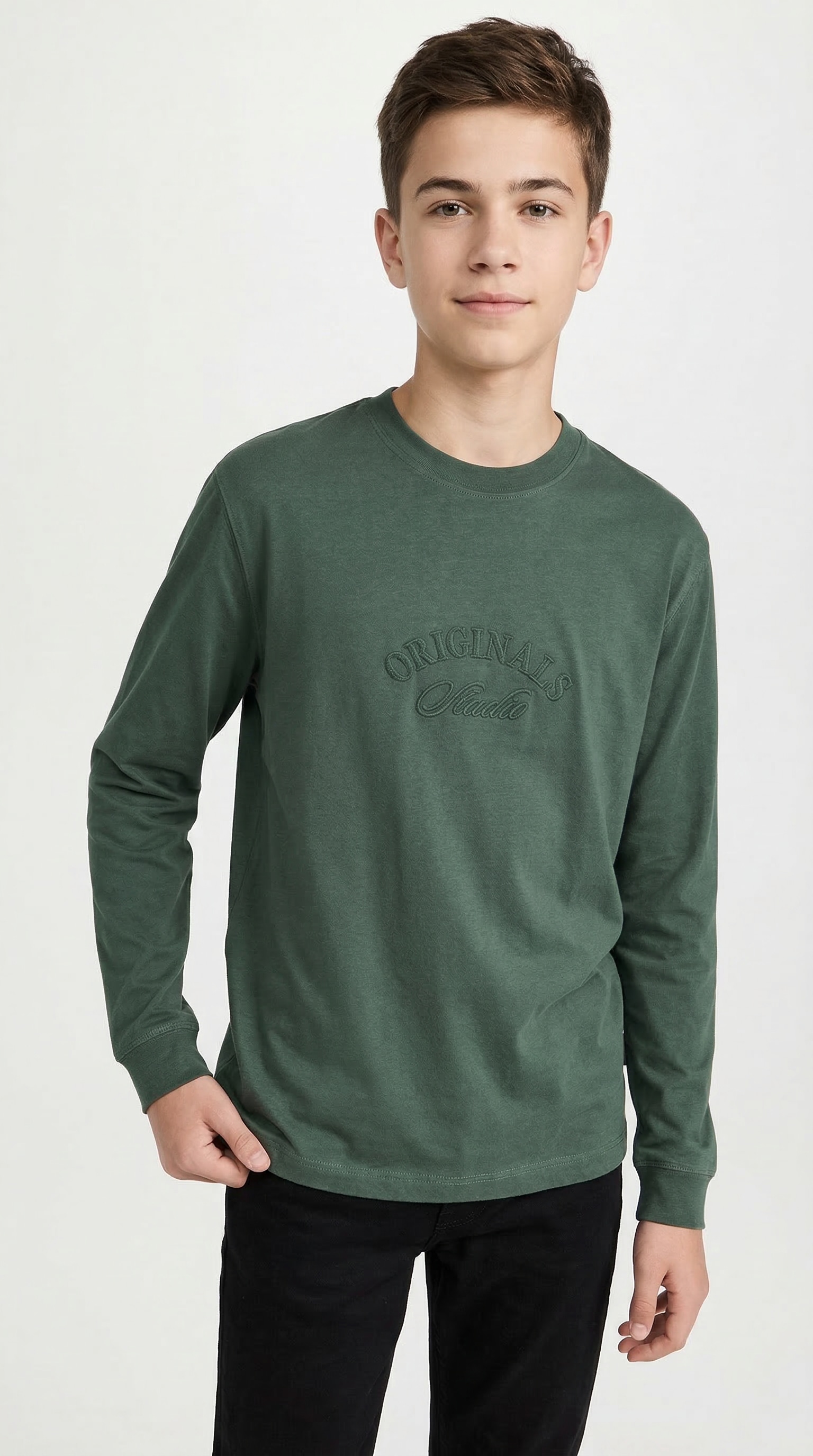 Jack & Jones Junior Langarmshirt »JORBLEECKER BRANDING TEE LS 2PK MP JNR« Packung, 2 Stk.