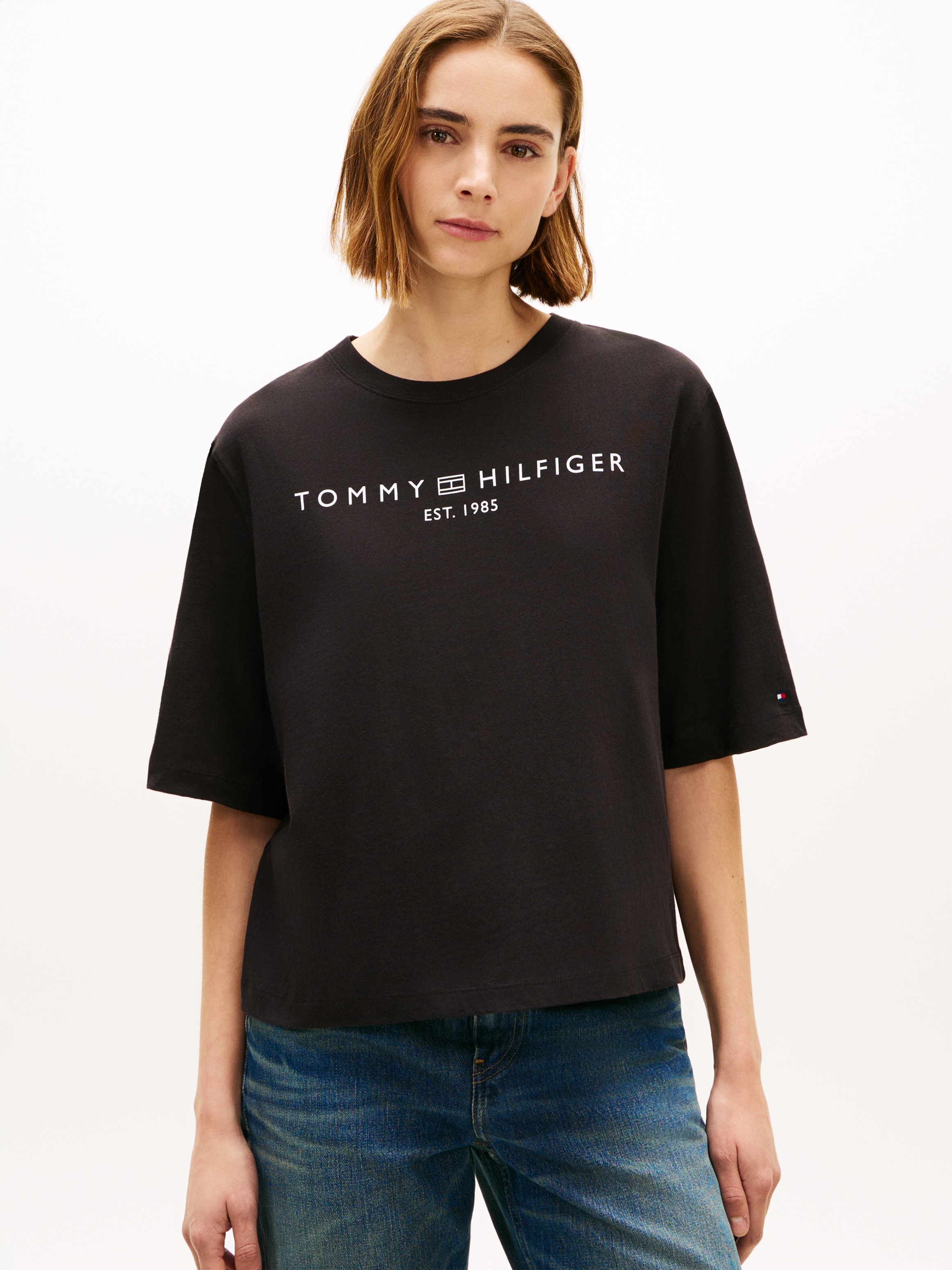 Tommy Hilfiger Langarmshirt »CORP LOGO TRAPEZE C-NK TEE«