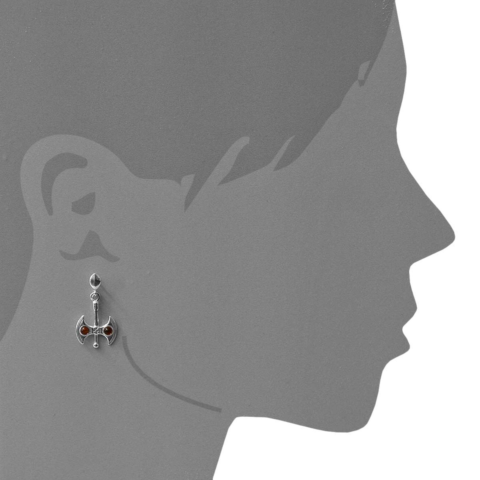 OSTSEE-SCHMUCK Paar Ohrhänger »- Doppelaxt - Silber 925/000 - Bernstein«