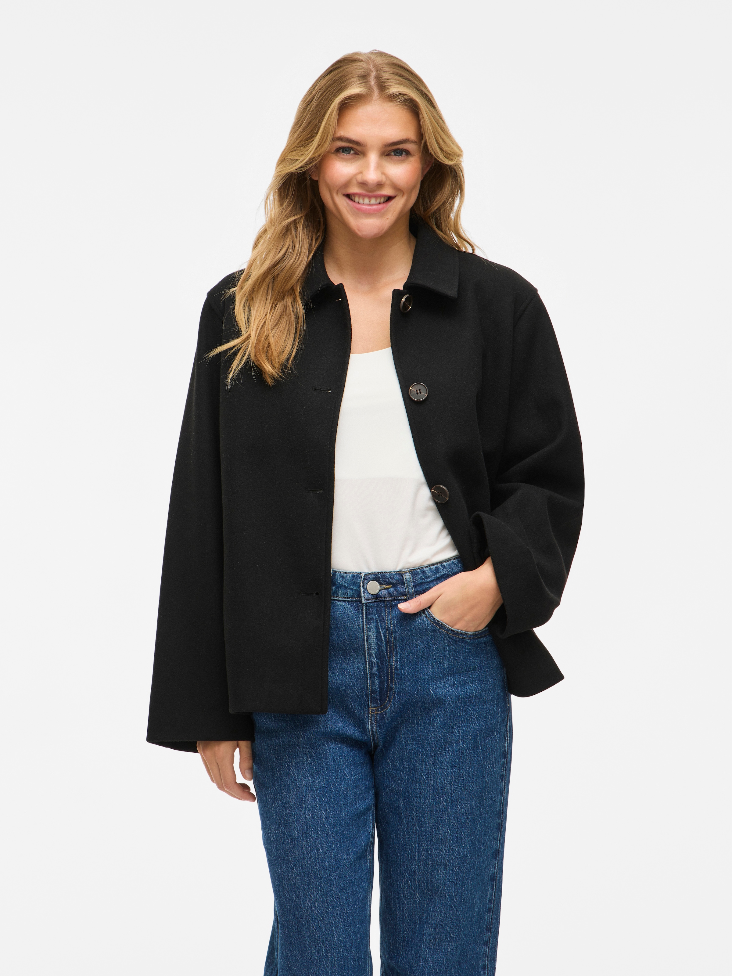 Vila Kurzjacke »VICLAUDIA L/S JACKET- NOOS« Kunstfaser