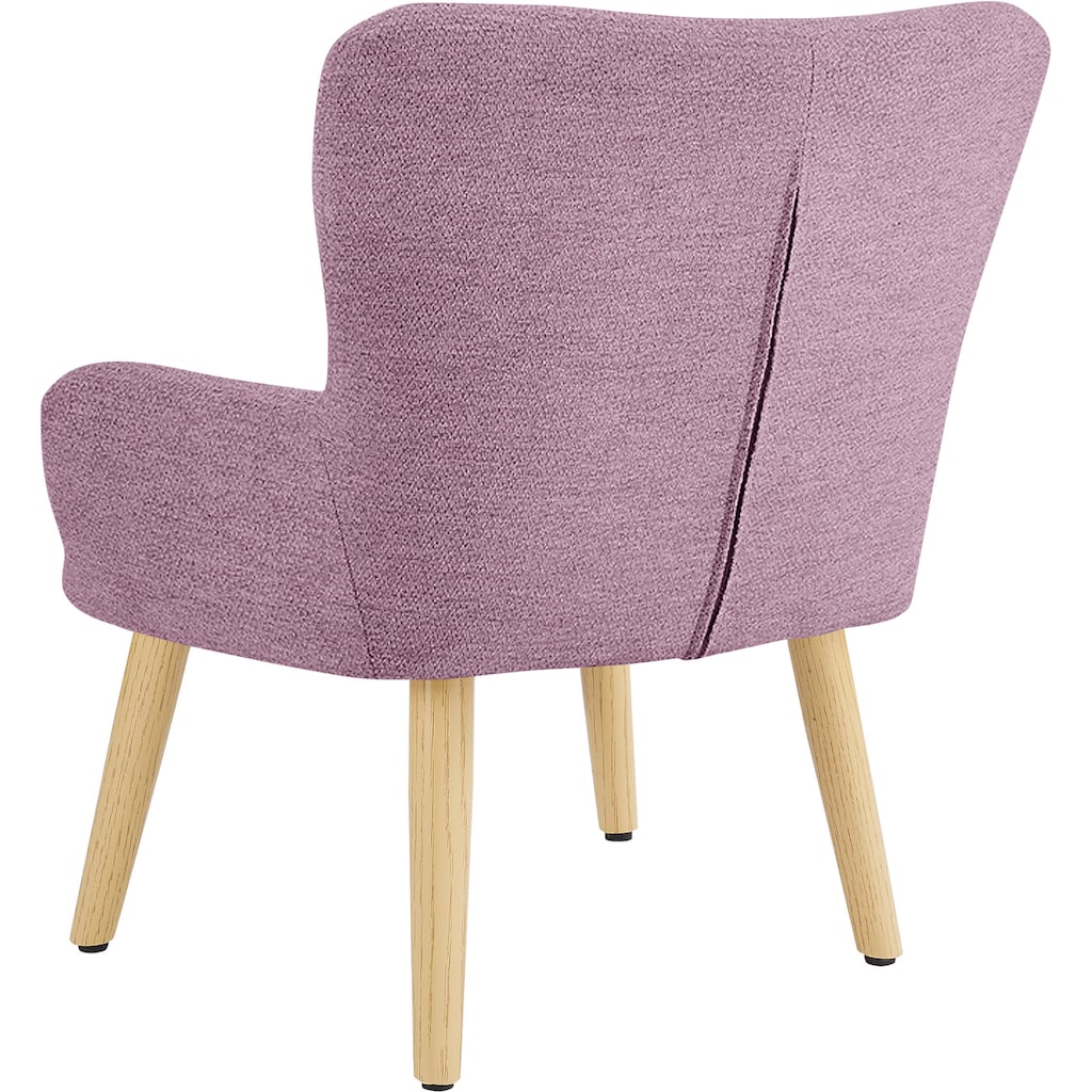 Lüttenhütt Sessel »Levent Mini«, (1 St.), mit Metallbeinen im Eichen-Look, in verschiedenen Bezugsqualitäten und Farbvarianten, Sitzhöhe 31 cm