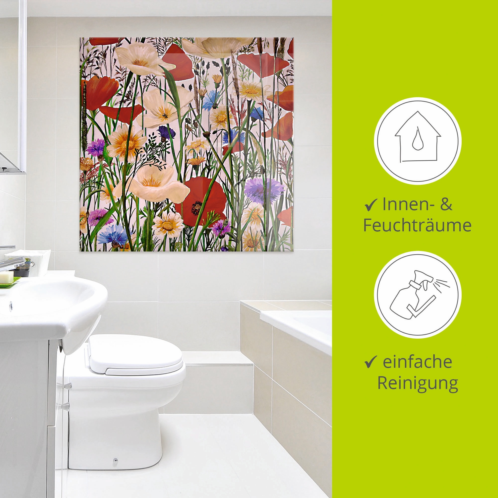 Artland Glasbild »Bunt und Natürlich«, Blumen, (1 St.), in verschiedenen Größen