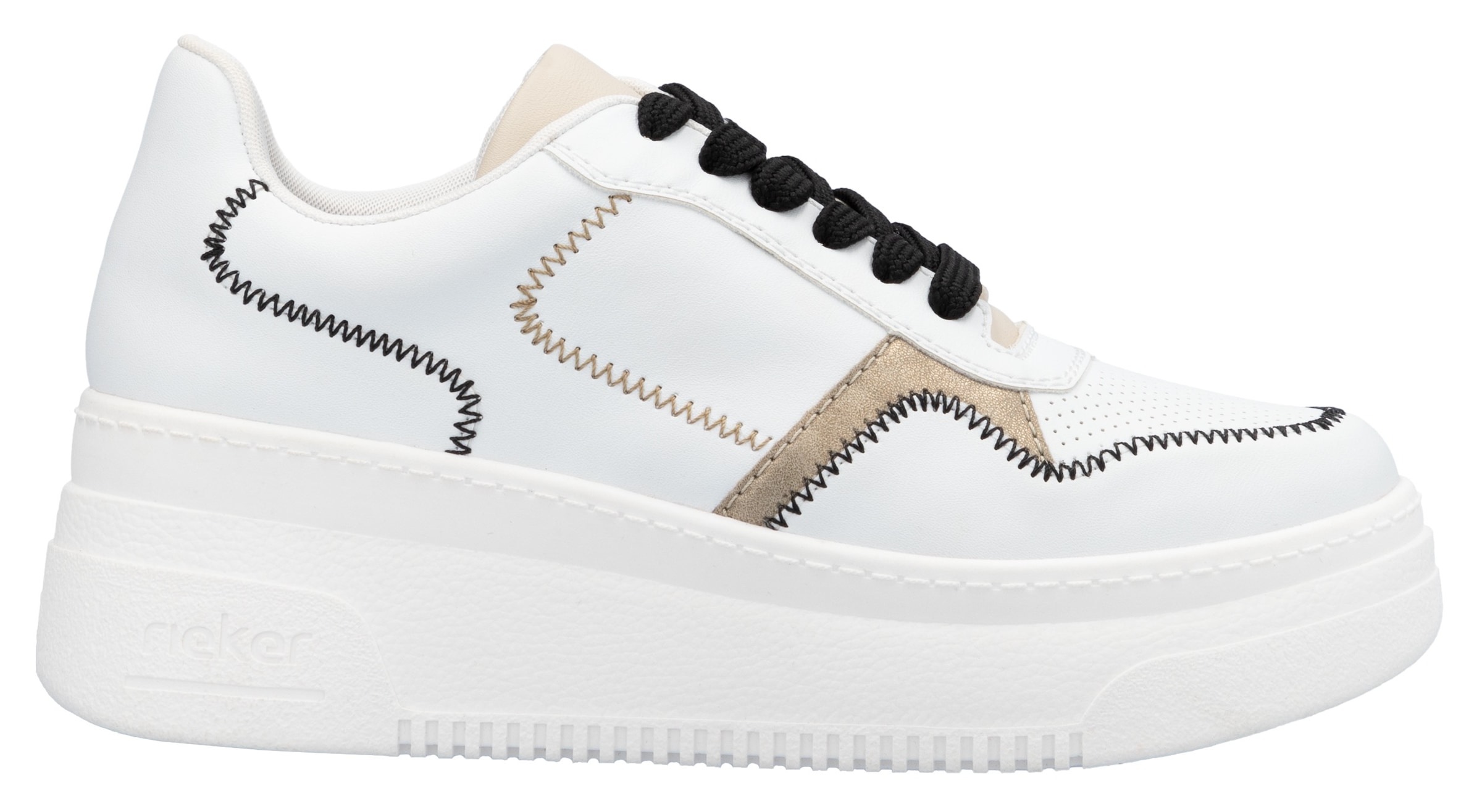 Rieker Plateausneaker, Keilsneaker, Schnürschuh, Halbschuh mit modischen Kontrastdetails