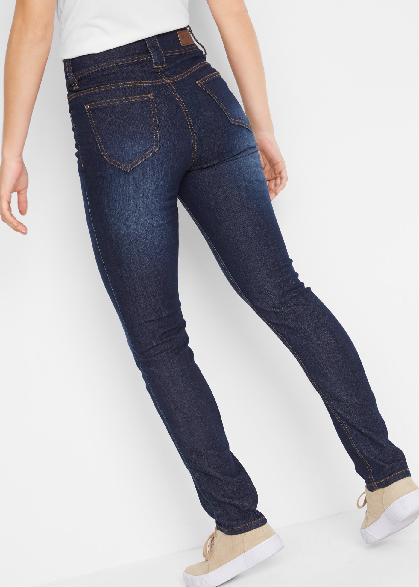 bonprix Slim-fit-Jeans »Slim-Fit-Jeans High Waist, Komfort-Stretch« Skinny fit Passform, mit Eingrifftaschen und Gesäßtaschen
