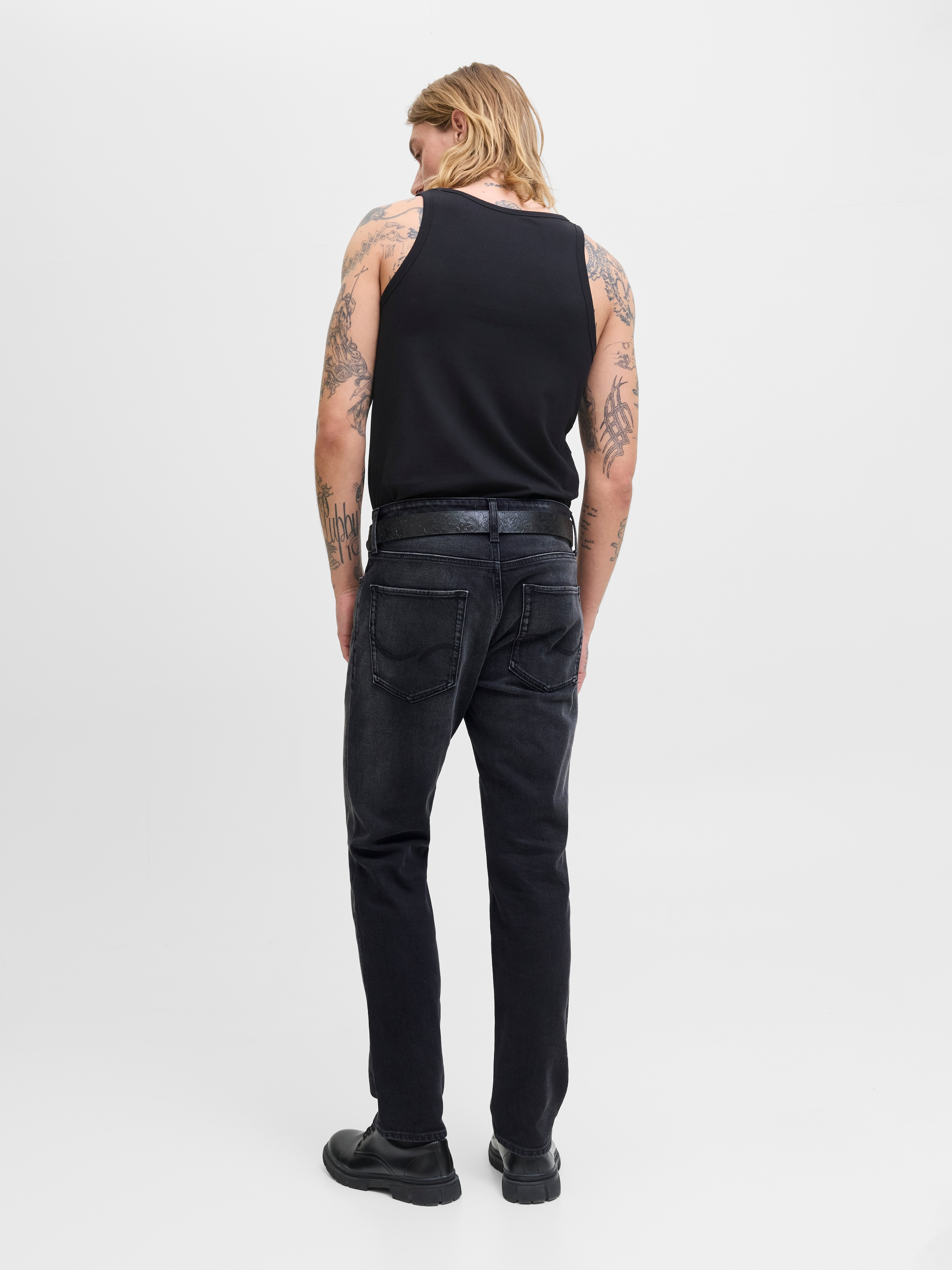 Jack & Jones Regular-fit-Jeans »JJICLARK im Used-Look, Stretchkomfort und niedrige Leibhöhe«, mit Abriebeffekten