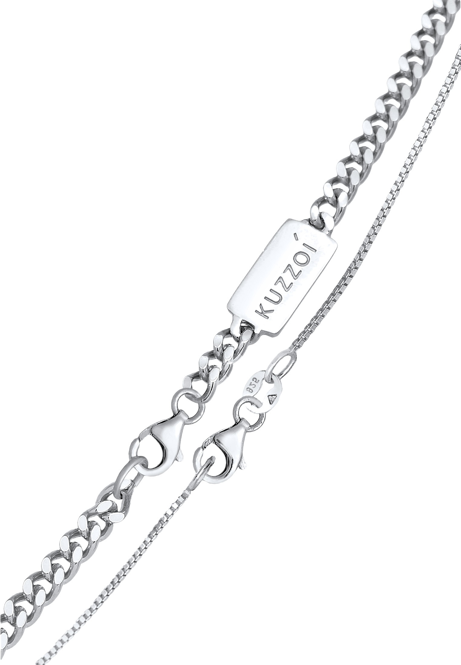 Kuzzoi Silberkette »Halskette Herren Ketten Panzer Venezia (2 tlg.) 925 Silber«