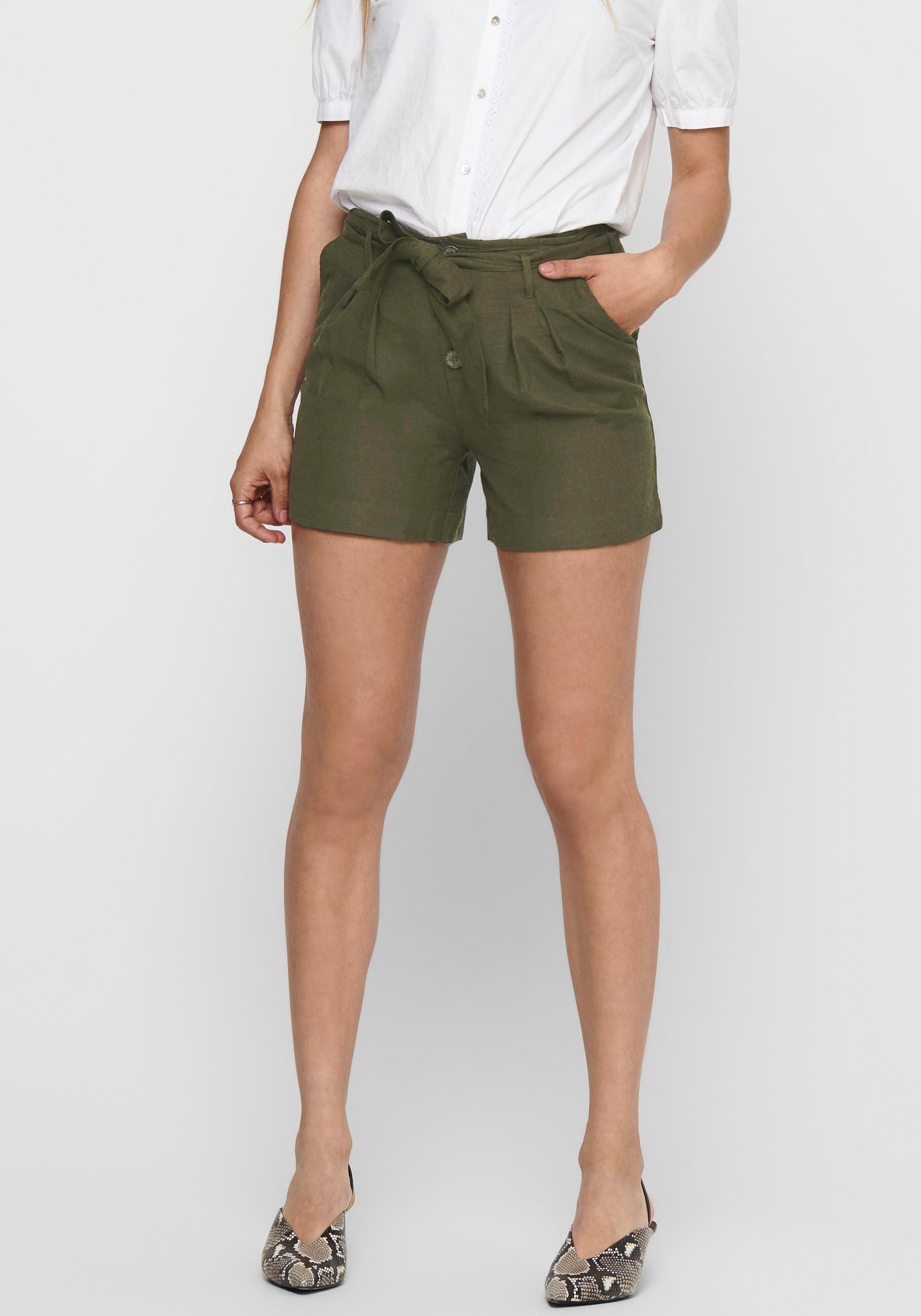 Only Shorts »ONLVIVA LIFE HW BELT SHORTS«