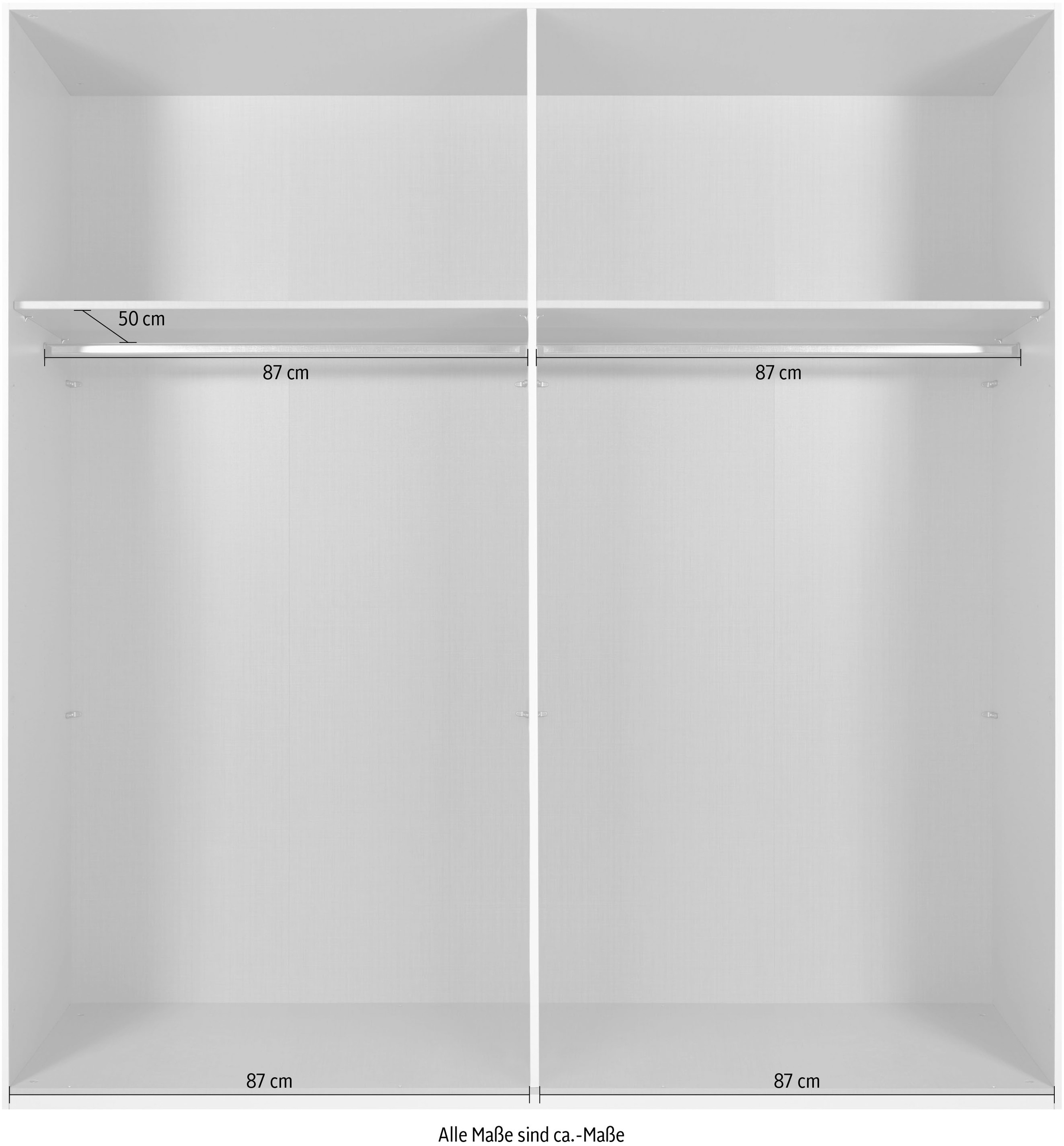 Wimex Kleiderschrank »Tilburg, Metallgriffe, Made in Germany« Breite 270cm wahlweise mit 2 oder 3 Türen,  mit Schwebetüren, jeweils 1 Glaselement, 180, 225 oder 270cm breit