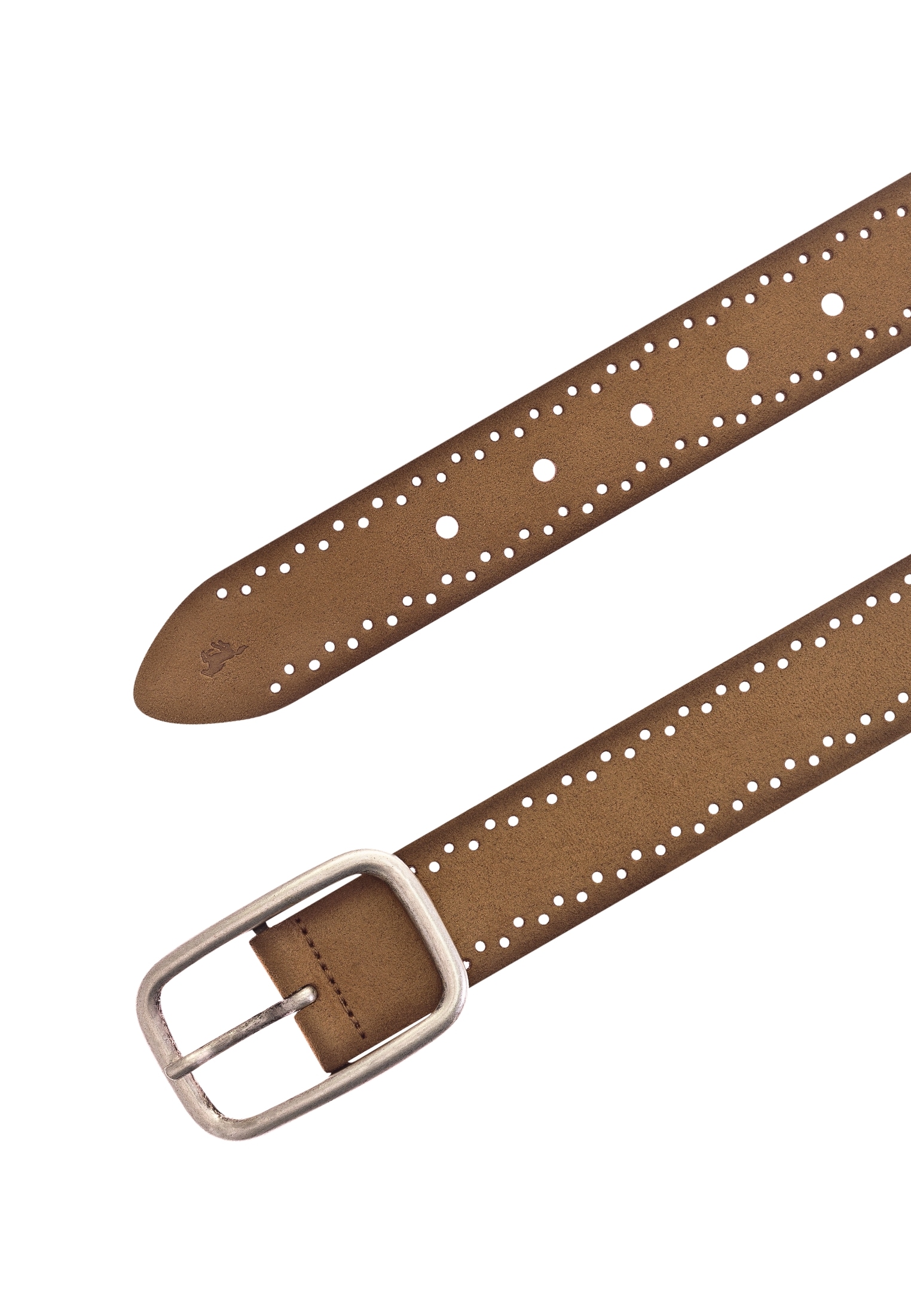 MUSTANG Ledergürtel, Robustes, genarbtes Rindsleder mit Lochstanzung, 3,5 cm