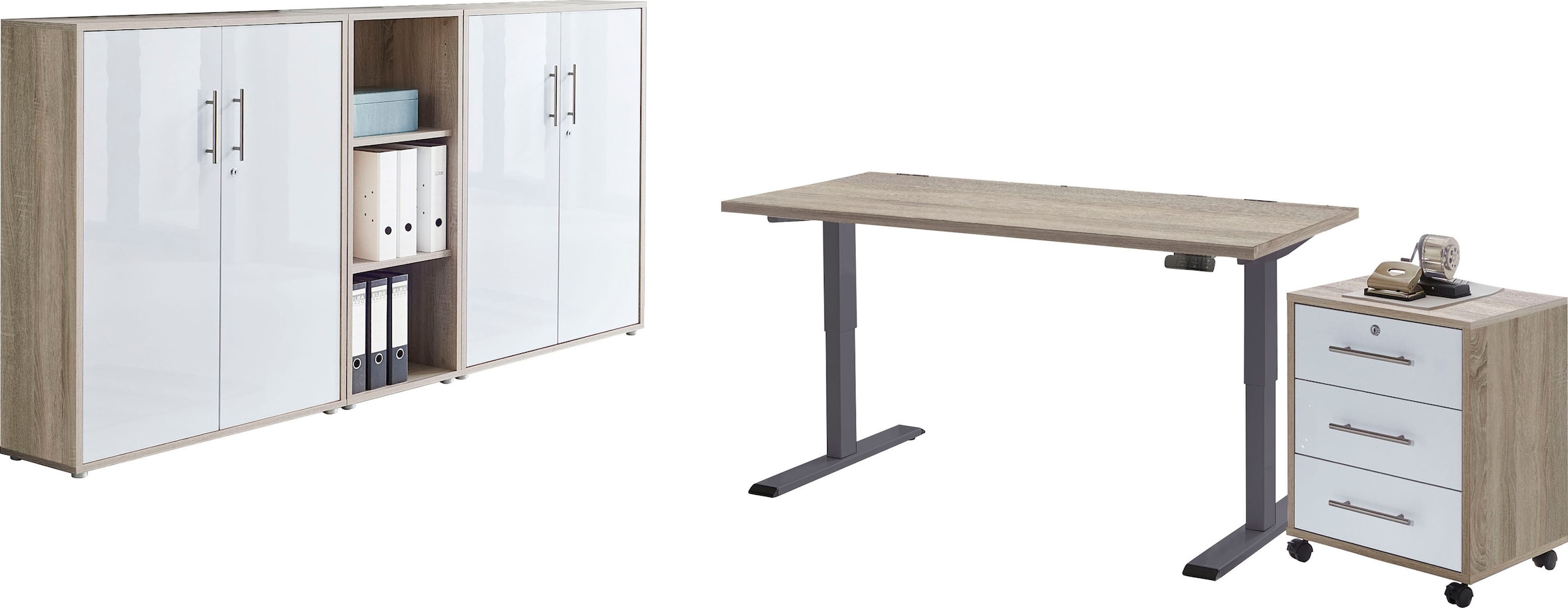 BMG Möbel Büromöbel-Set »Tabor«, (Set, 5 St.), mit elektrisch  höhenverstellbarem Schreibtisch kaufen online bei OTTO