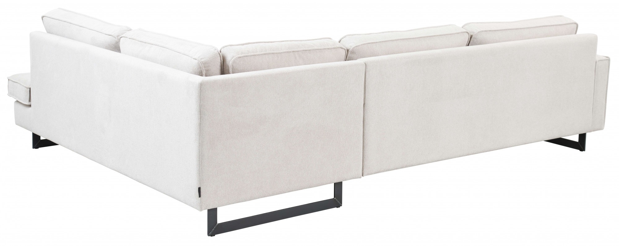 Home affaire Ecksofa »Pinto, 290 cm, Cord, Chenille, Lederoptik, Ottomane links / rechts« mit Keder, schwarze Metallfüße, Wellenunterfederung