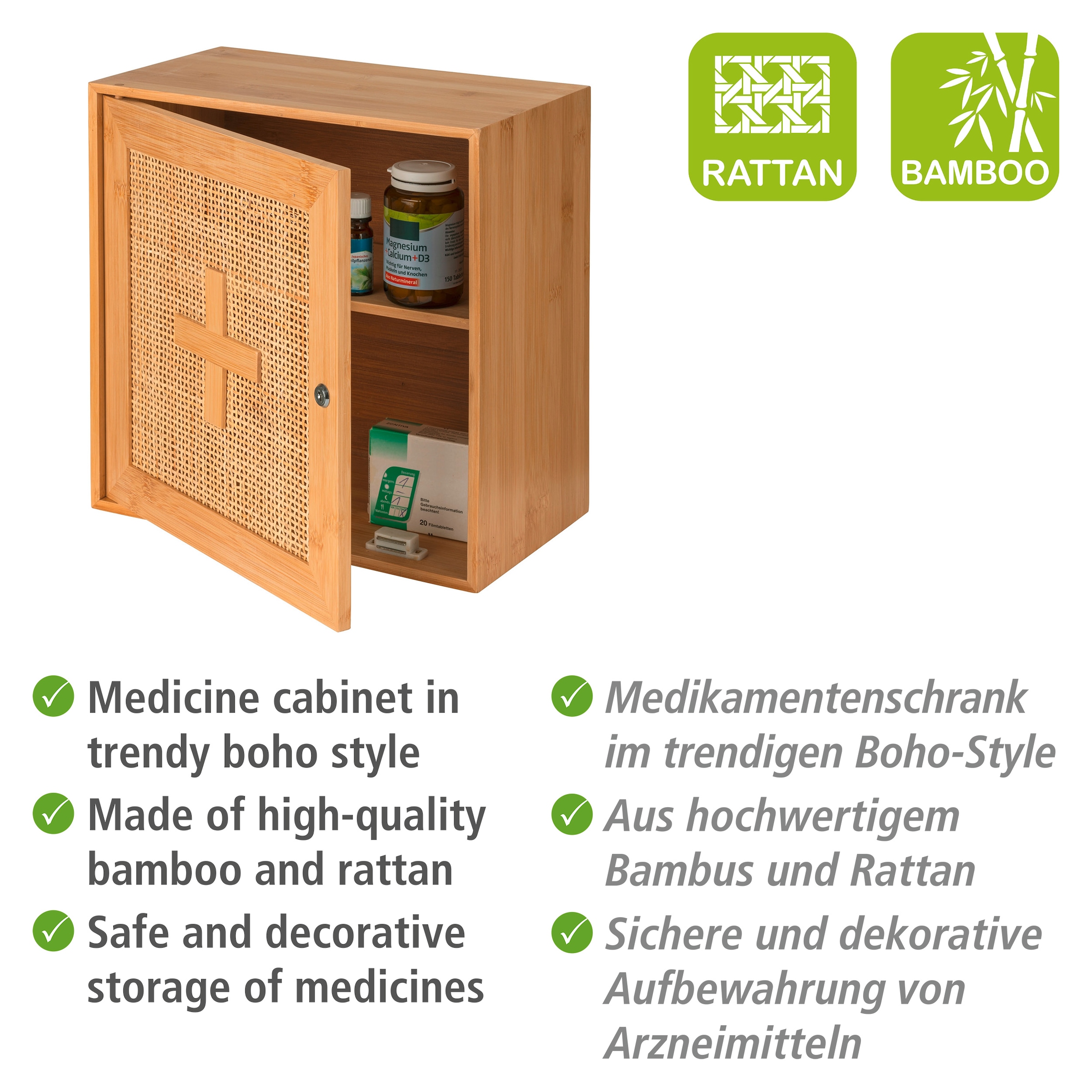 WENKO Medizinschrank »Allegre«, aus Bambus und Rattan