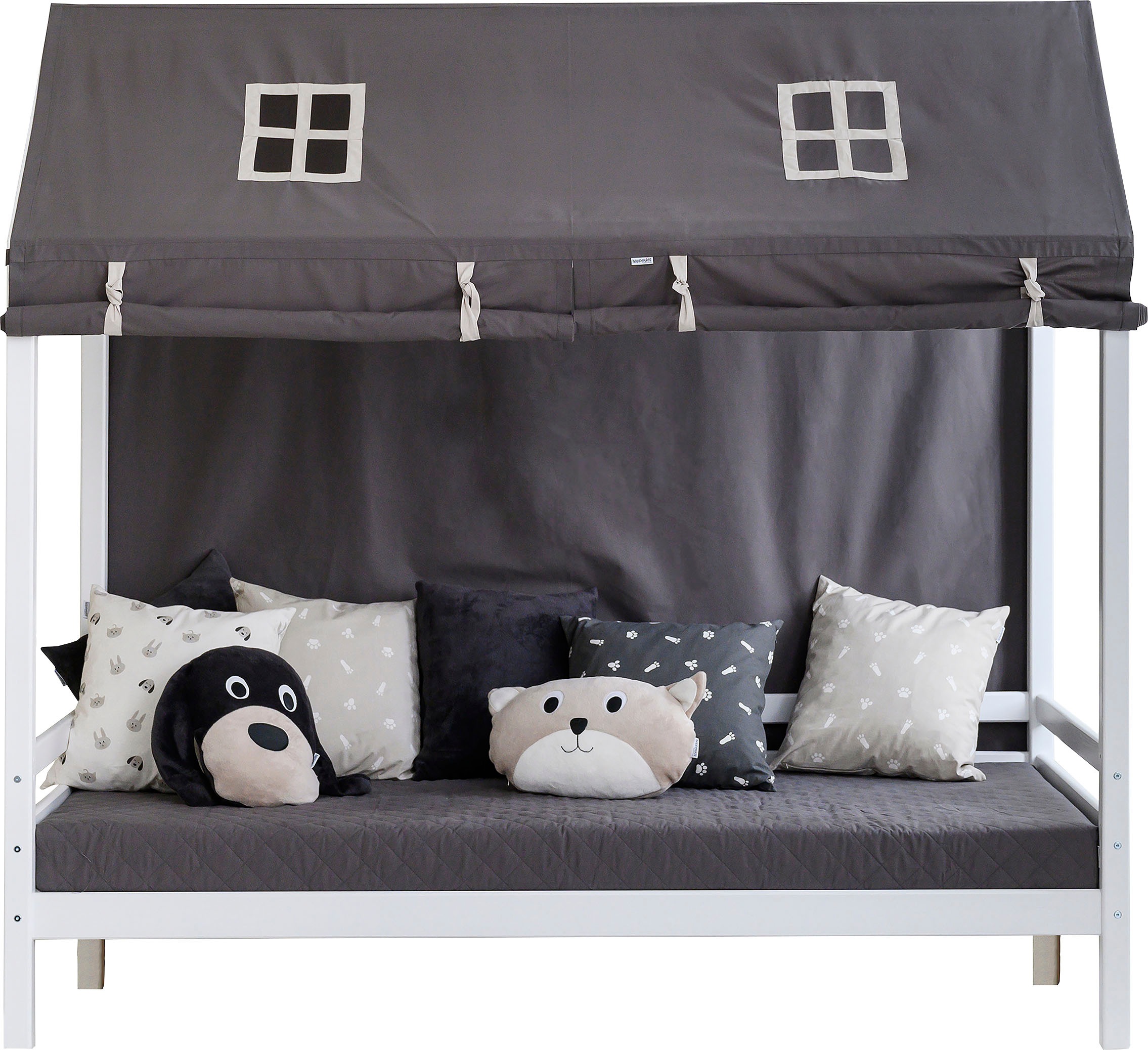 Hoppekids Kinderbett »ECO Dream«, Hausbett mit Dach 90x200 massiv weiß