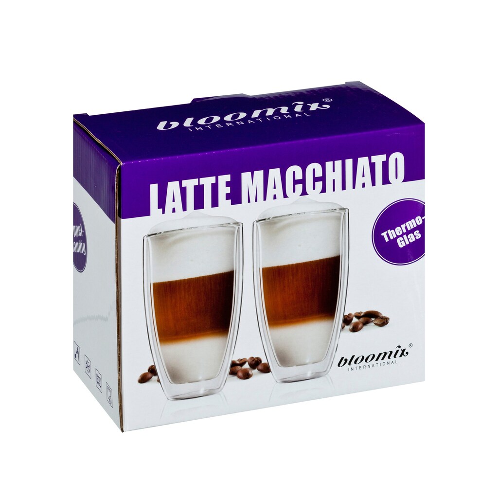 Bloomix Latte-Macchiato-Glas »Roma Grande«, (Set, 4 tlg.)
