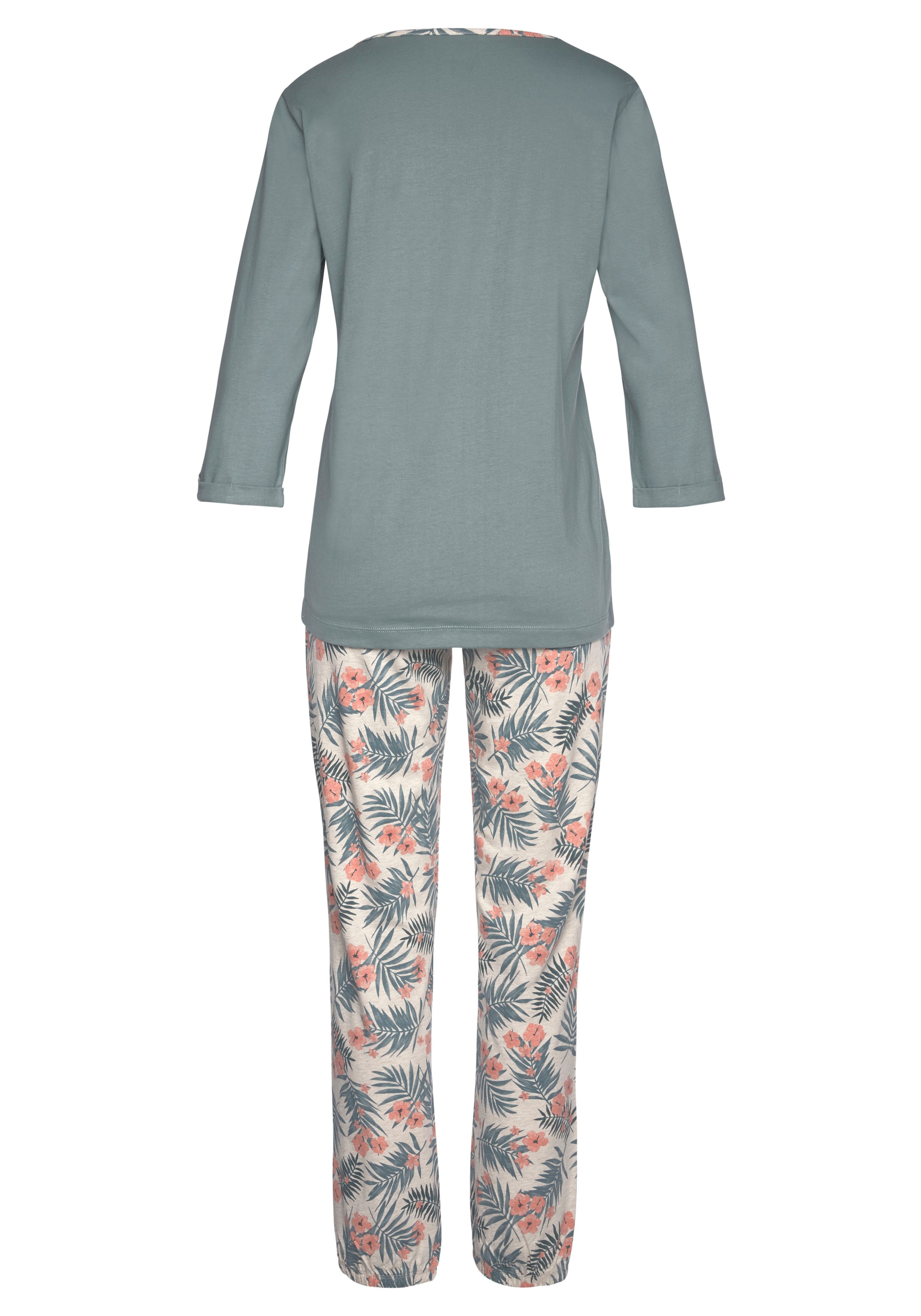 LASCANA Pyjama, (2 tlg.), mit gemusterter Hose