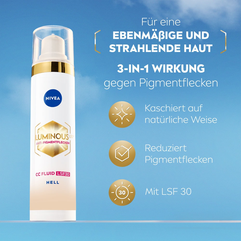 Nivea Gesichtsfluid »LUMINOUS630 Anti-Pigmentflecken CC Fluid 3in1 Hell LSF 30«