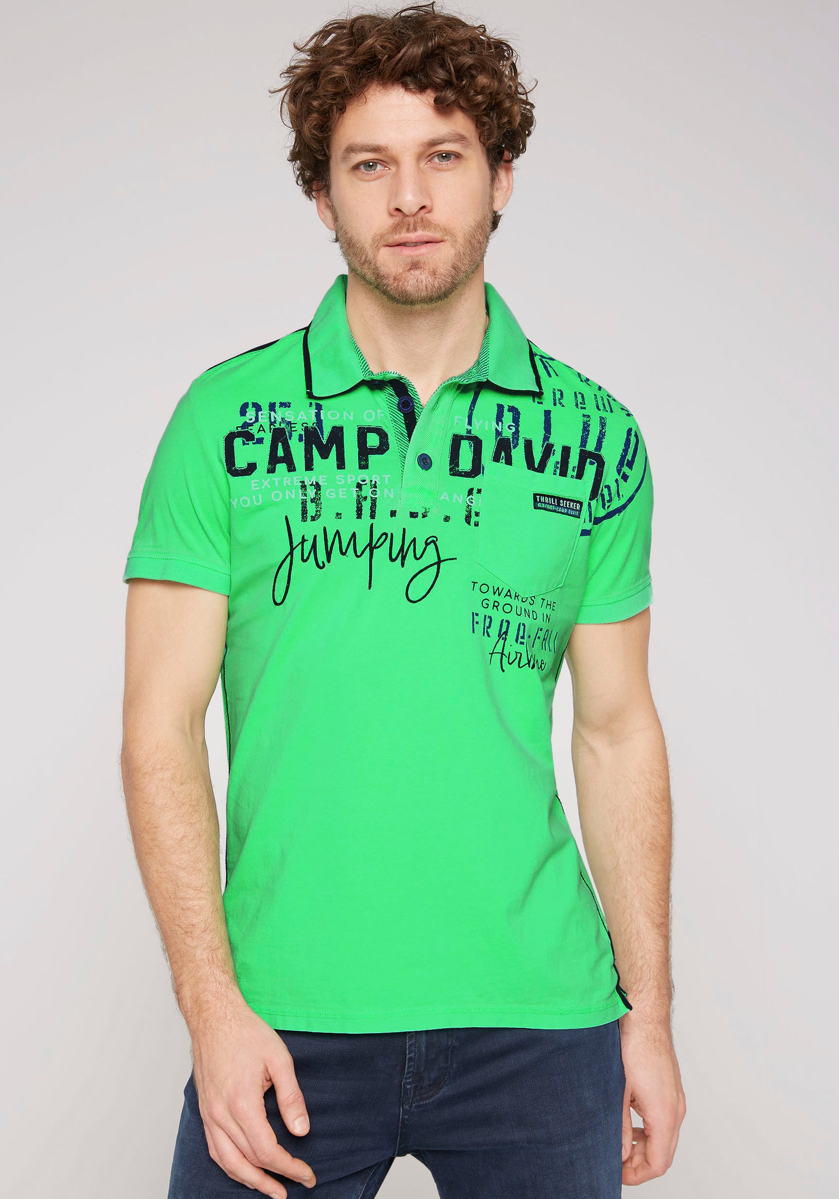CAMP DAVID Poloshirt, mit OTTO Schultern Tapes bei online den auf bestellen