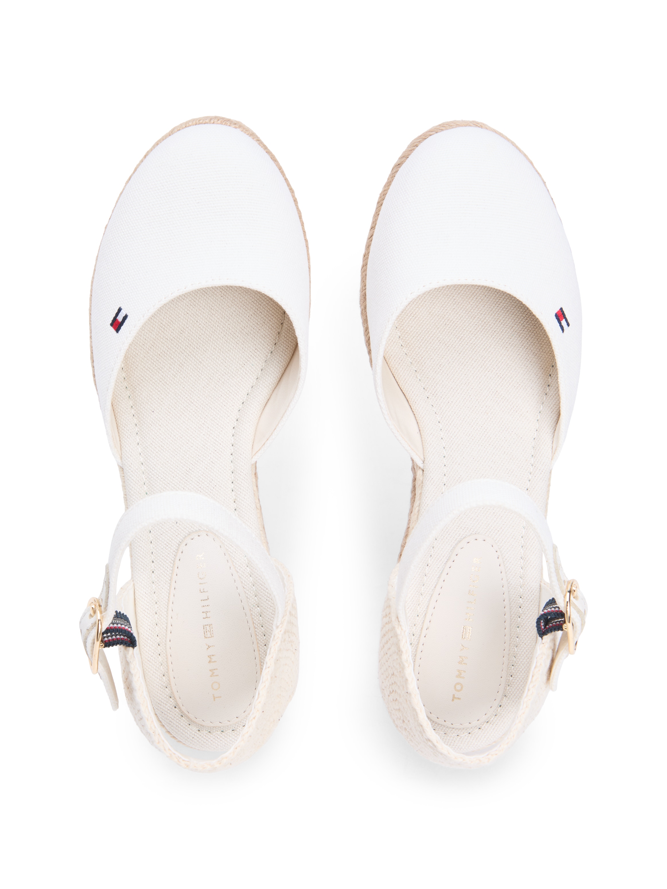 Tommy Hilfiger Keilsandalette »MID WEDGE ESPAD CLOSED TOE«  Plateau, Sommerschuh mit verstellbarer Schnalle, schmale Form