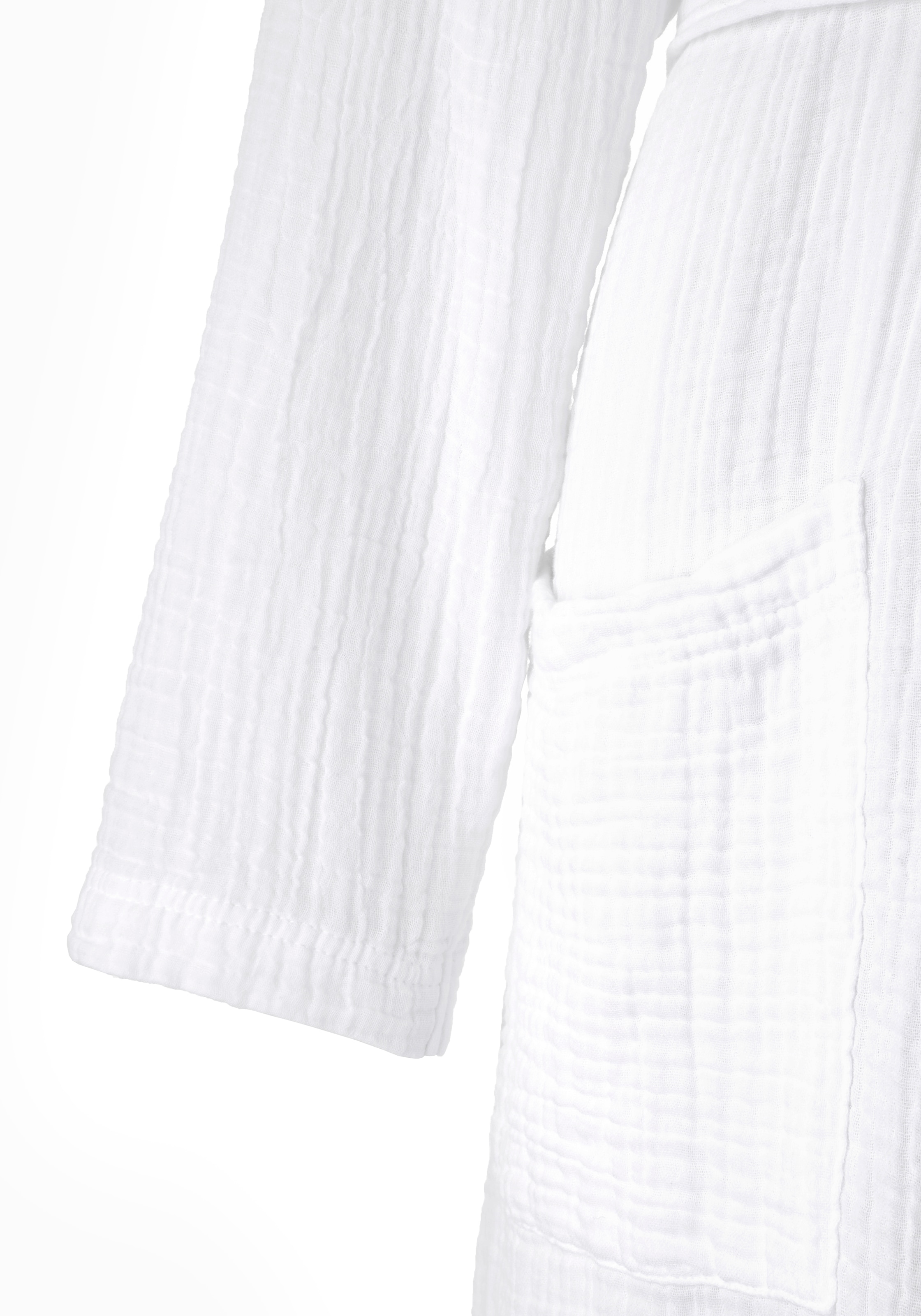 my home Bademantel »Juna Musselin, ideal für Sauna & Spa, Hotelbademantel, Morgenmantel« 1 Stk. tlg., modern, leichte Qualität, 100% Baumwolle