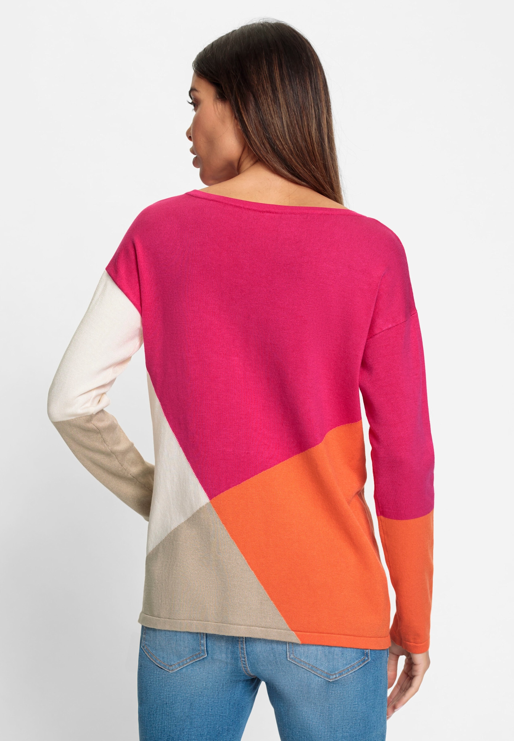 heine Strickpullover »Pullover Feinstrickpullover in Colour-Blocking-Dessin«