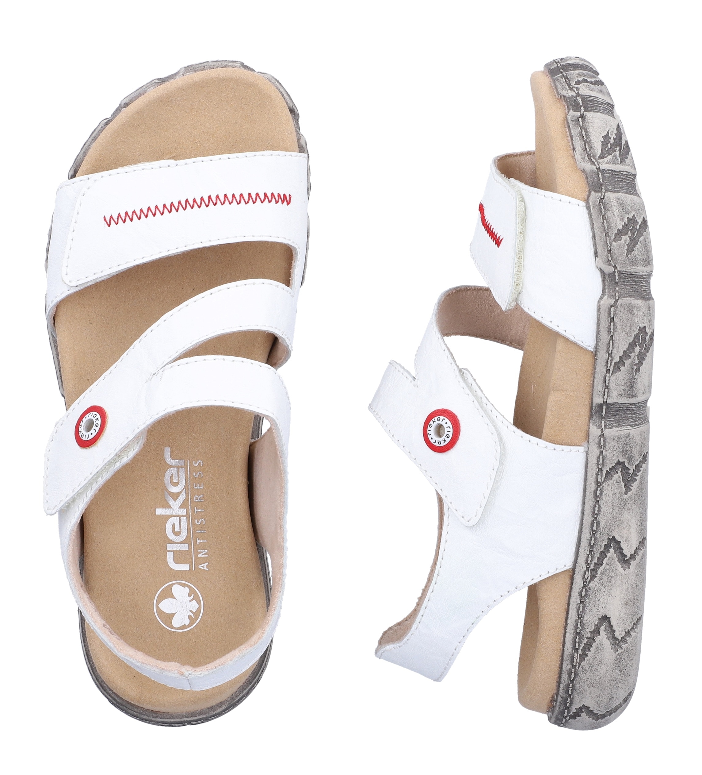 Rieker Sandale  Sommerschuh, Klettsandale mit Ziernaht