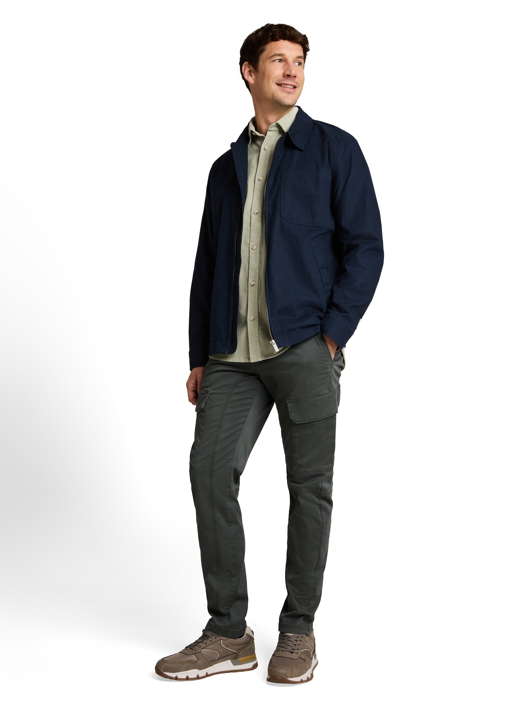TOM TAILOR Langarmhemd aus weichem Cord / Knopfleiste
