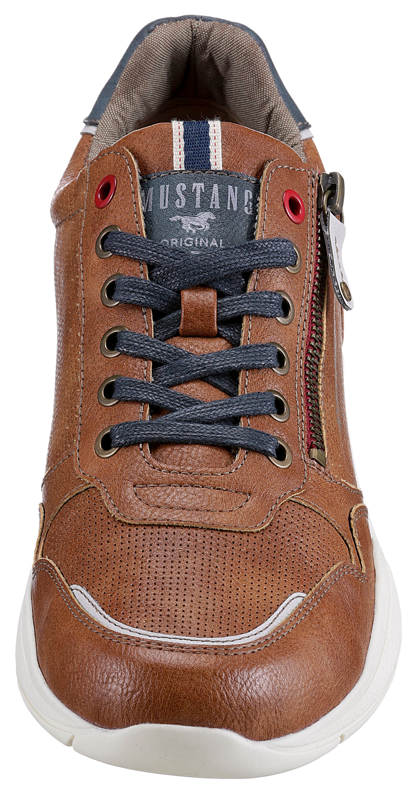 Mustang Shoes Sneaker, mit seitlichem Reißverschluss, Freizeitschuh, Halbschuh, Schnürschuh