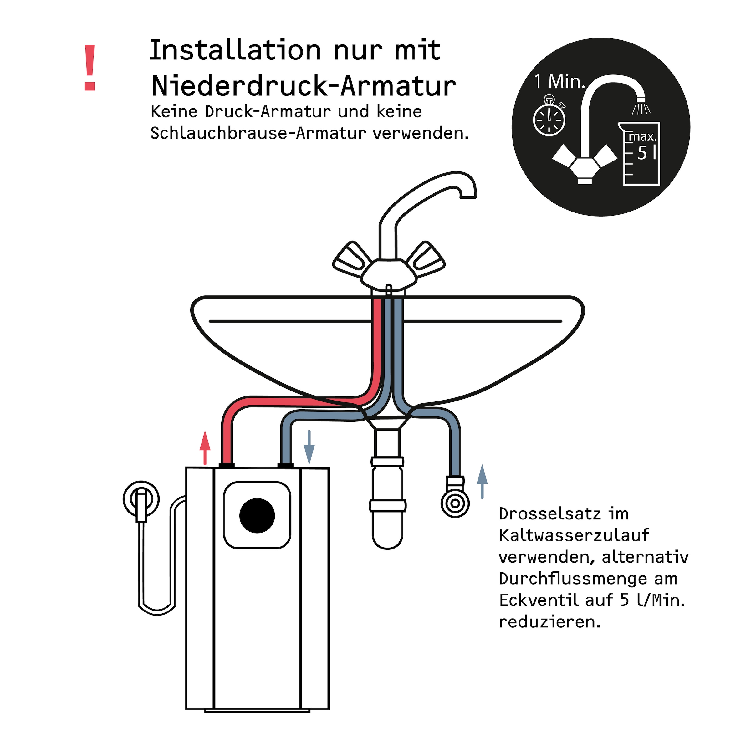 STIEBEL ELTRON Kleinspeicher »SNU 5 Plus, Untertischboiler 5 Liter« Niederdruck , mit Stecker