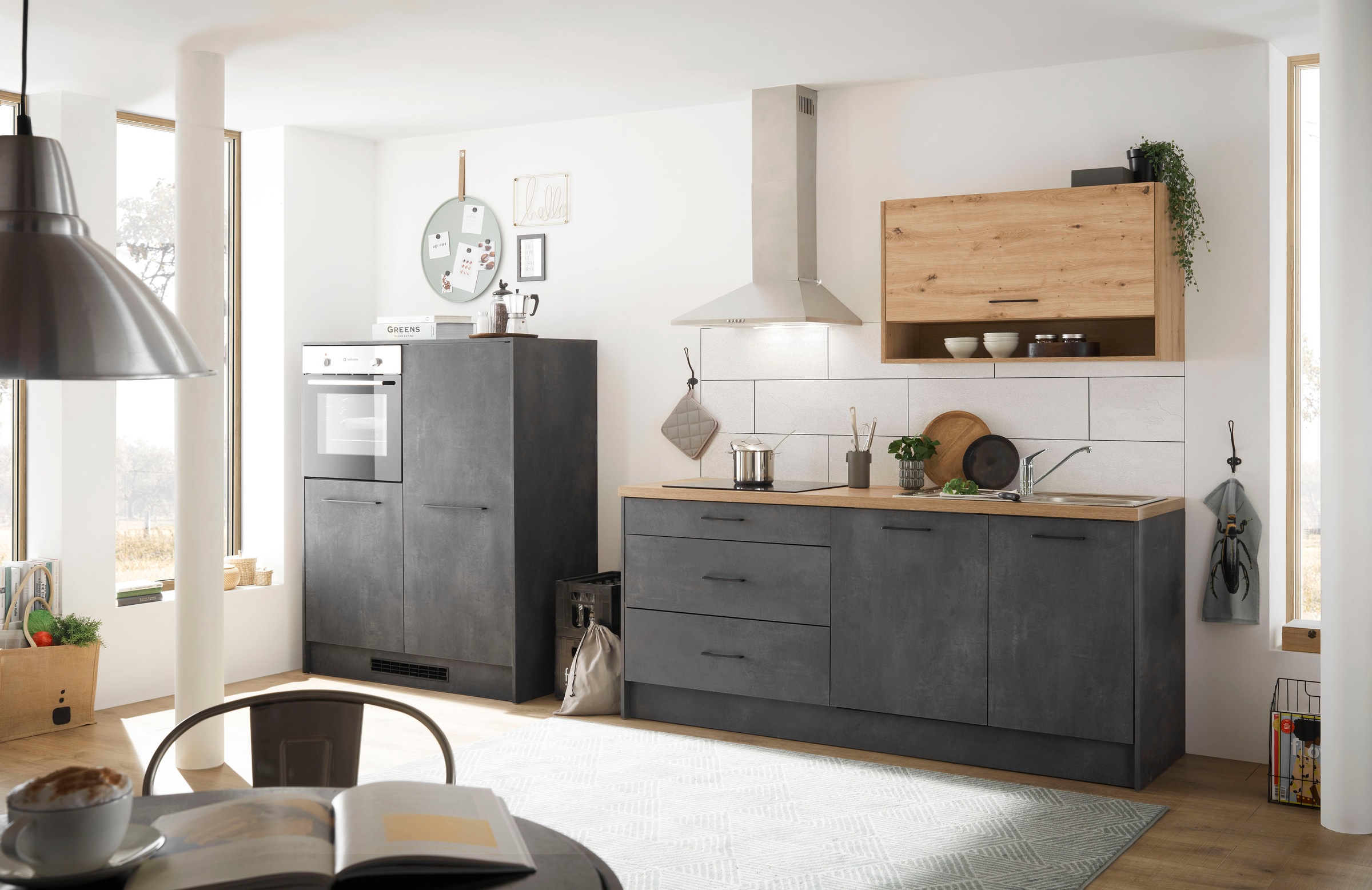 BASIC by Balculina Küche »Ronto«, Breite 326 cm, mit E-Geräten