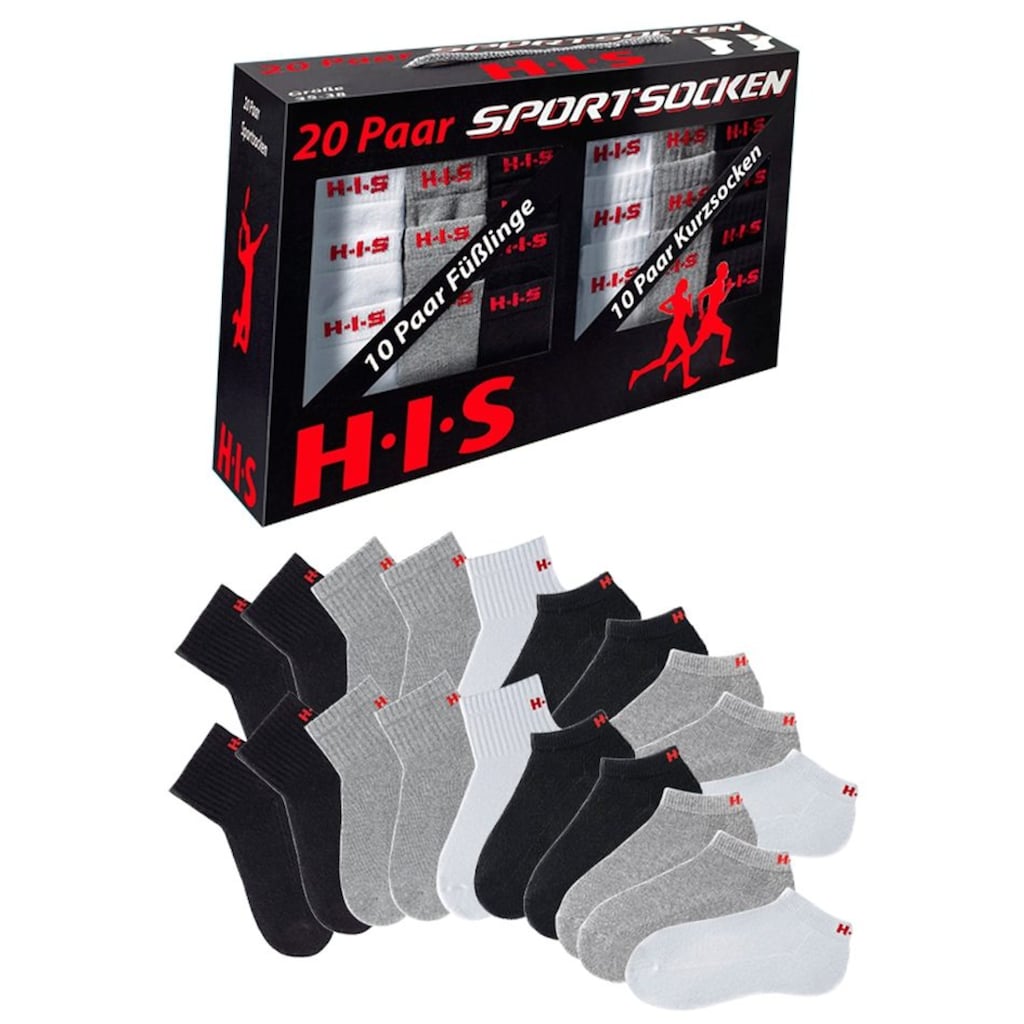 H.I.S Kurzsocken, (Set, 20 Paar)