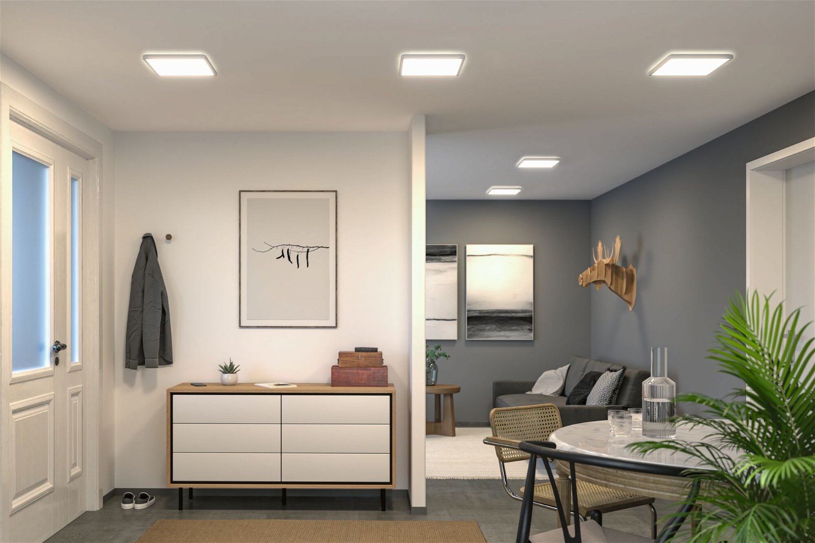 Paulmann LED Panel »Atria Shine IP44 eckig 293x293mm 16W 1600lm 3000K«, 1 flammig, Backlight