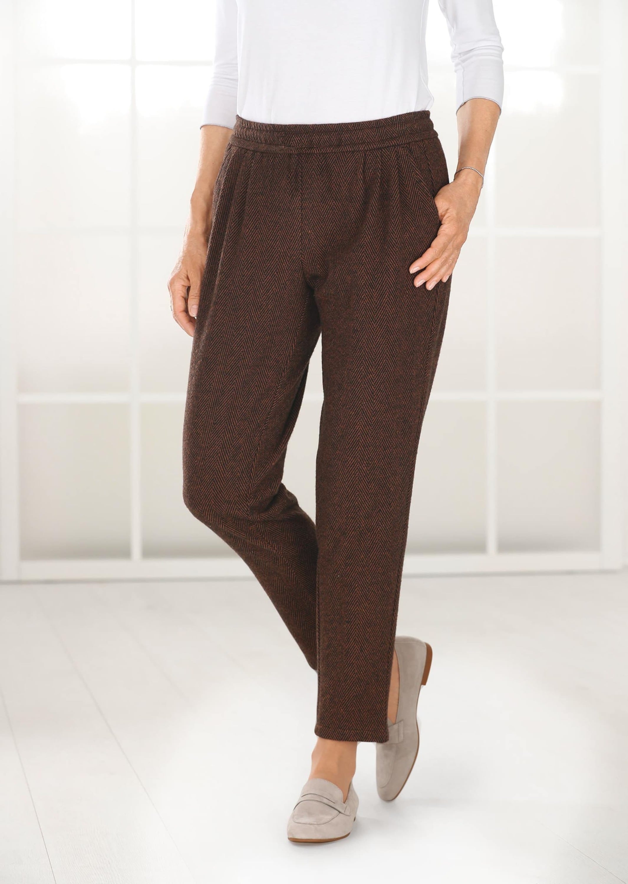 GOLDNER Schlupfhose »Wärmende Schlupfhose LOUISA in knitterarmer Ware«