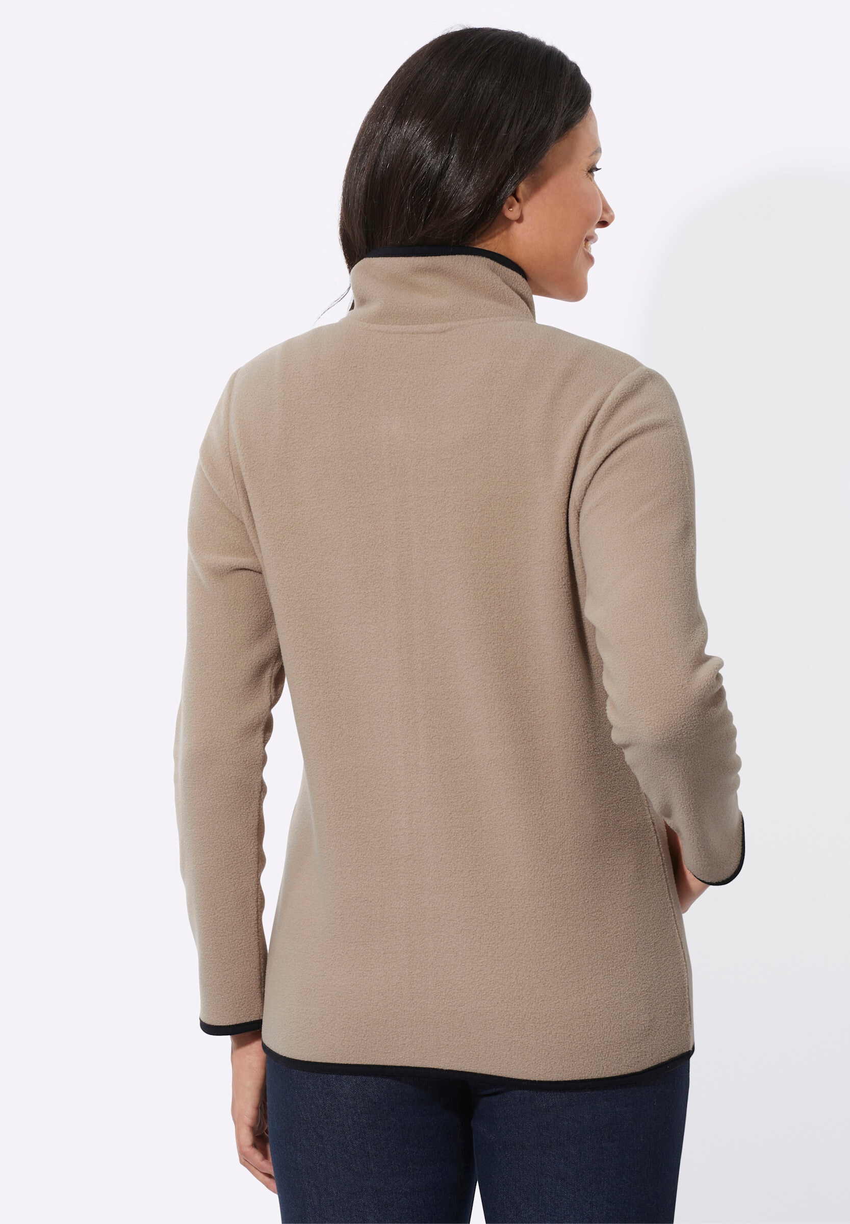 Sieh an! Fleecejacke »Fleece-Jacke Fleecejacke mit Stickerei«