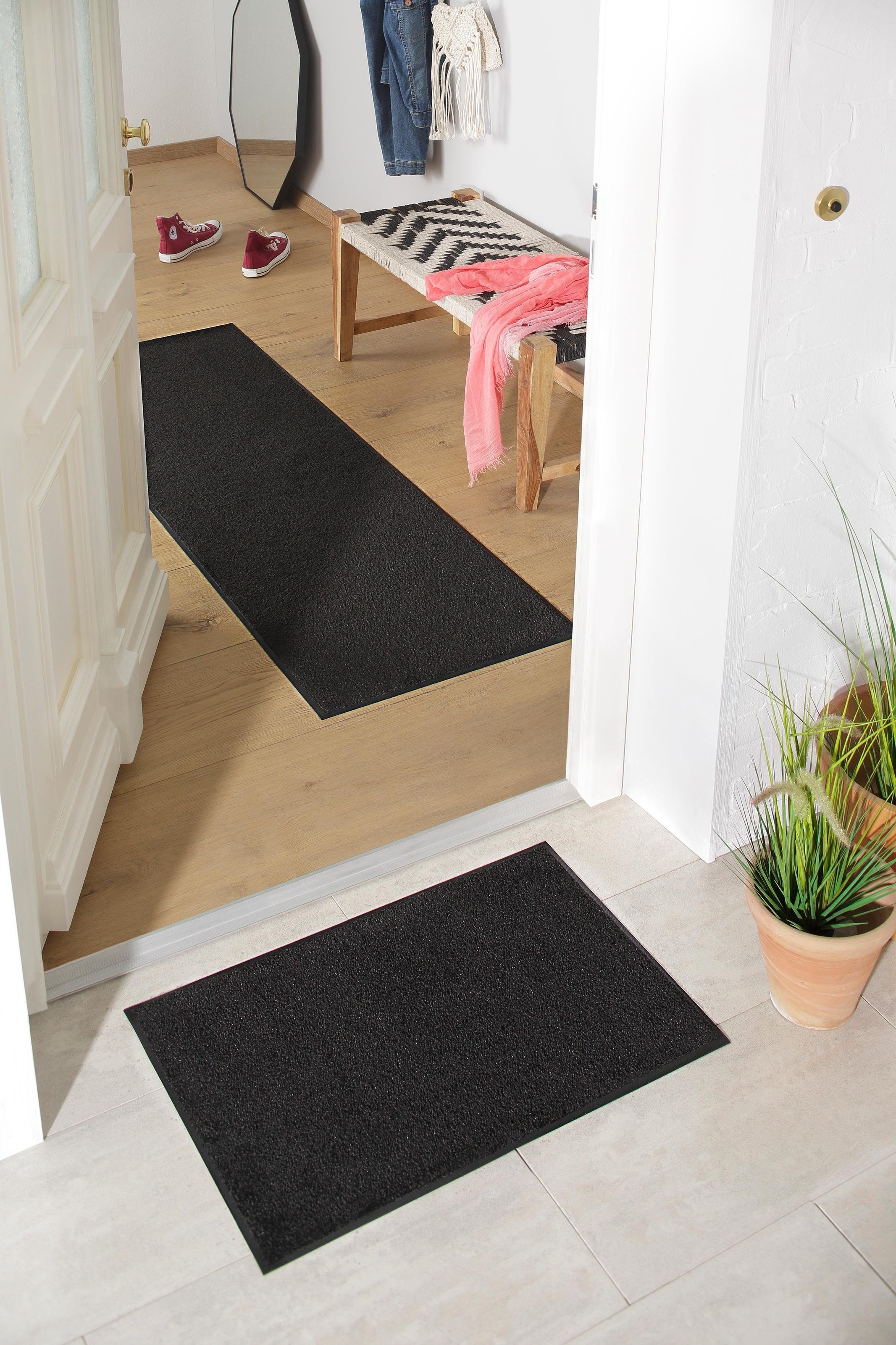 my home Läufer »Lavea«, rechteckig, 9 mm Höhe, Läufer, Teppichläufer, Brücke, Schmutzfangmatte, Uni-Farben, waschbar