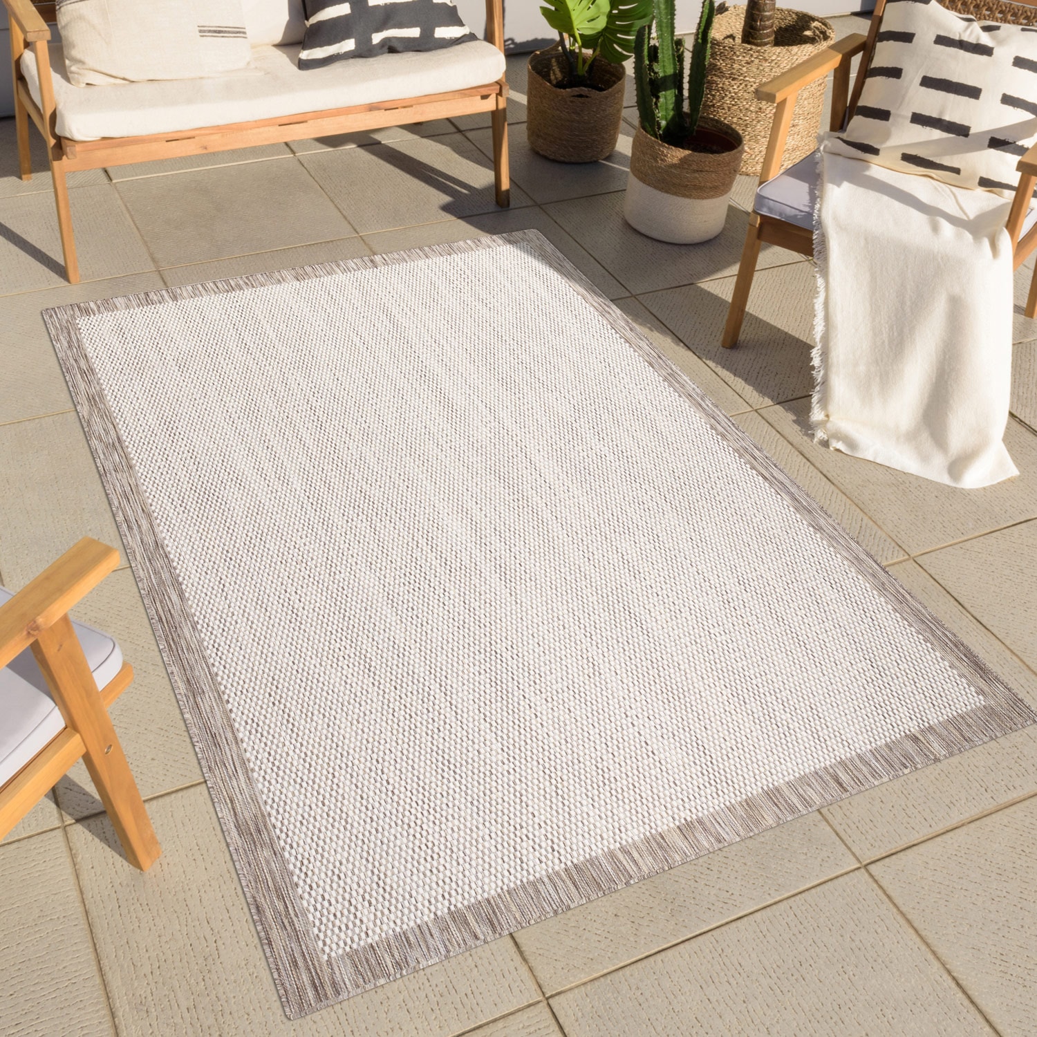 Carpet City Outdoorteppich »Outdoor 470«, rechteckig, 5 mm Höhe, Läufer, UV-beständig, Flachgewebe, auch quadratisch, In- und Outdoor