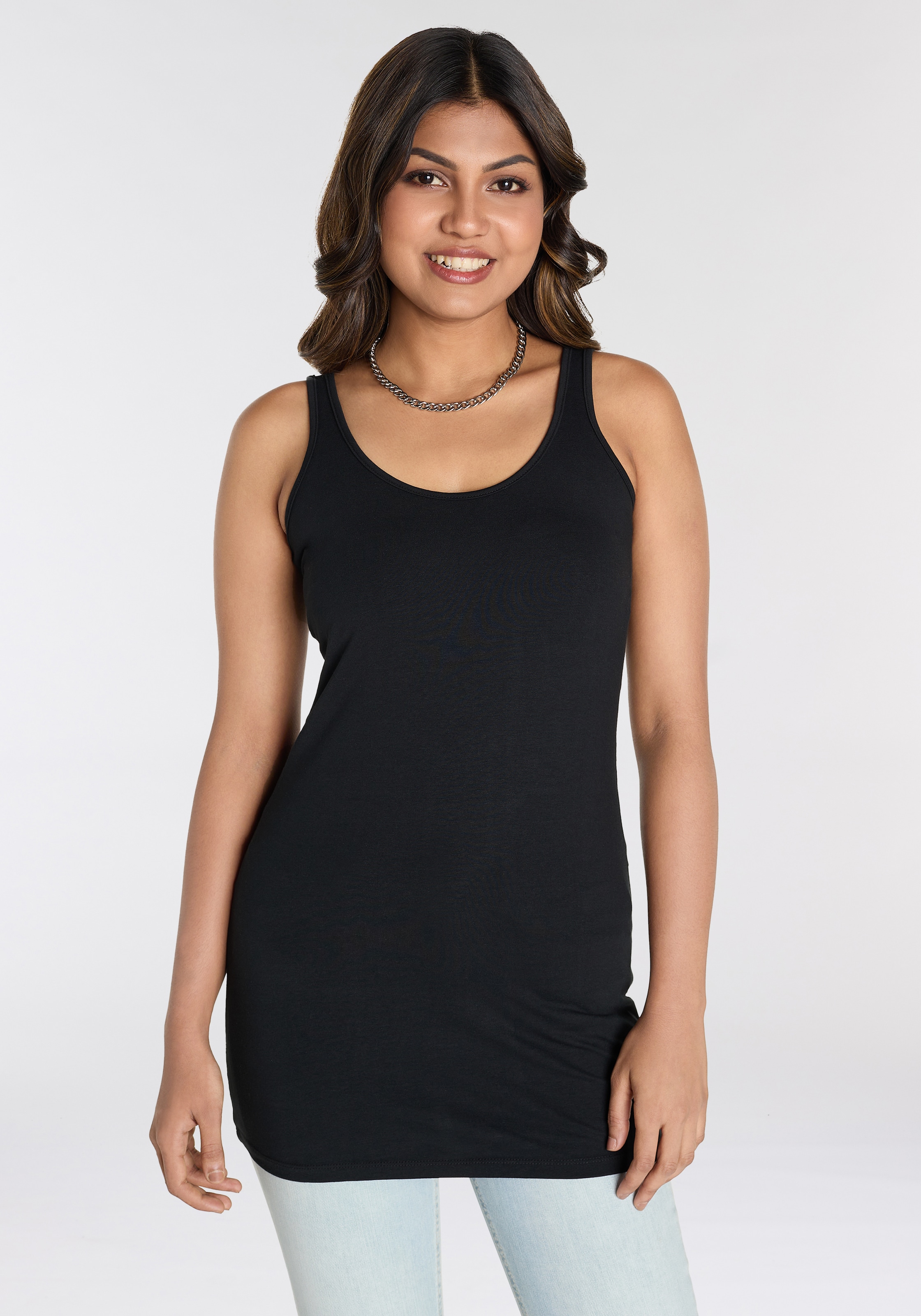 Laura Scott Longtop, (2-er Pack), mit Stretchanteil