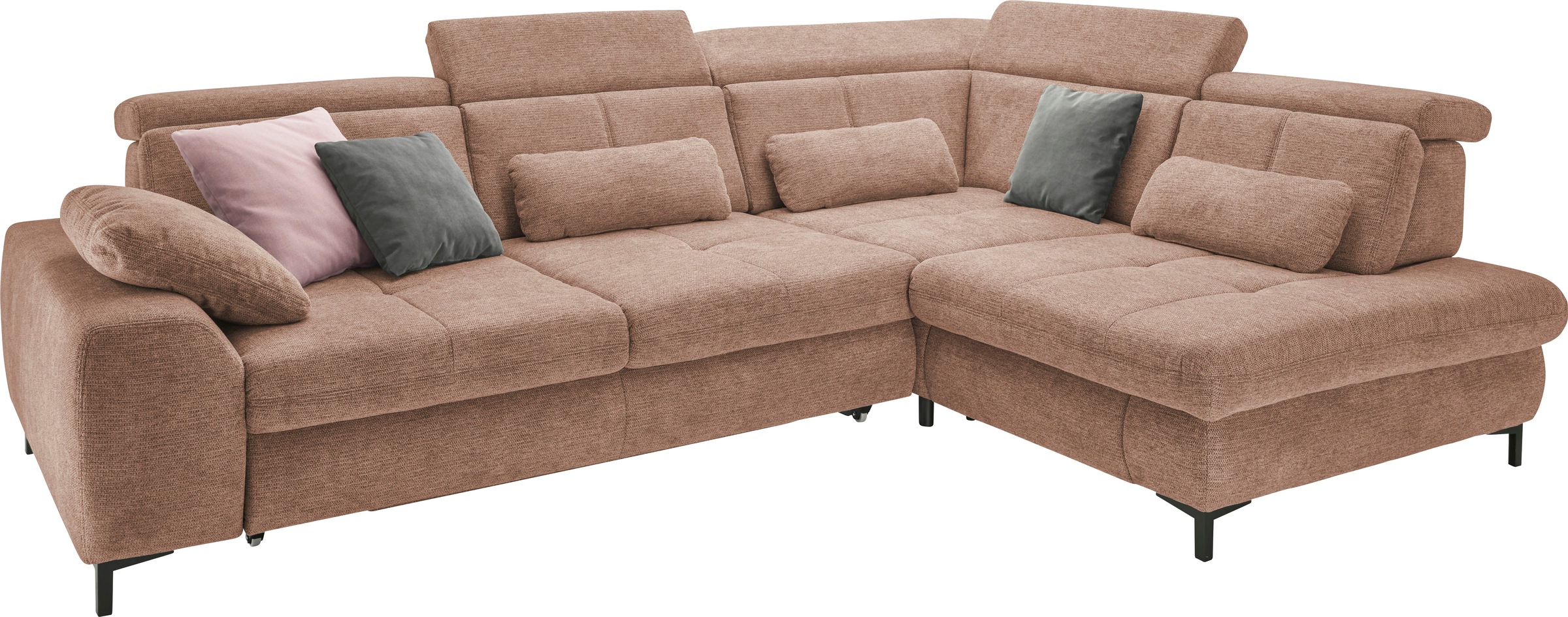 set one by Musterring Ecksofa »SO 3400, Komfortsitzhöhe 47cm oder 49cm, inkl. Sitztiefenverstellung«, verschiedene Funktionen, Kaltschaumpolsterung, Stellmaße 220 x 317 cm