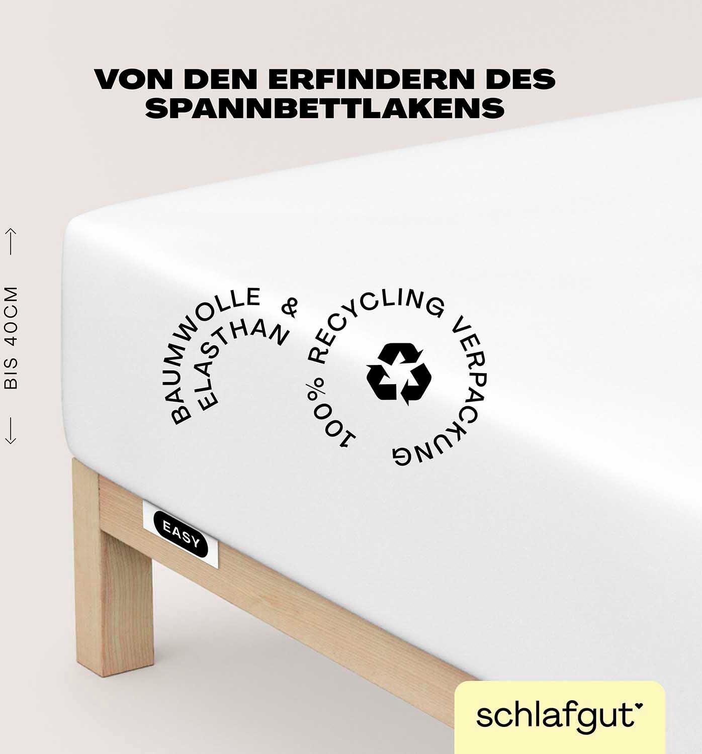 Schlafgut Spannbettlaken »EASY Jersey Elasthan Boxspring«, MADE IN GREEN by OEKO-TEX®