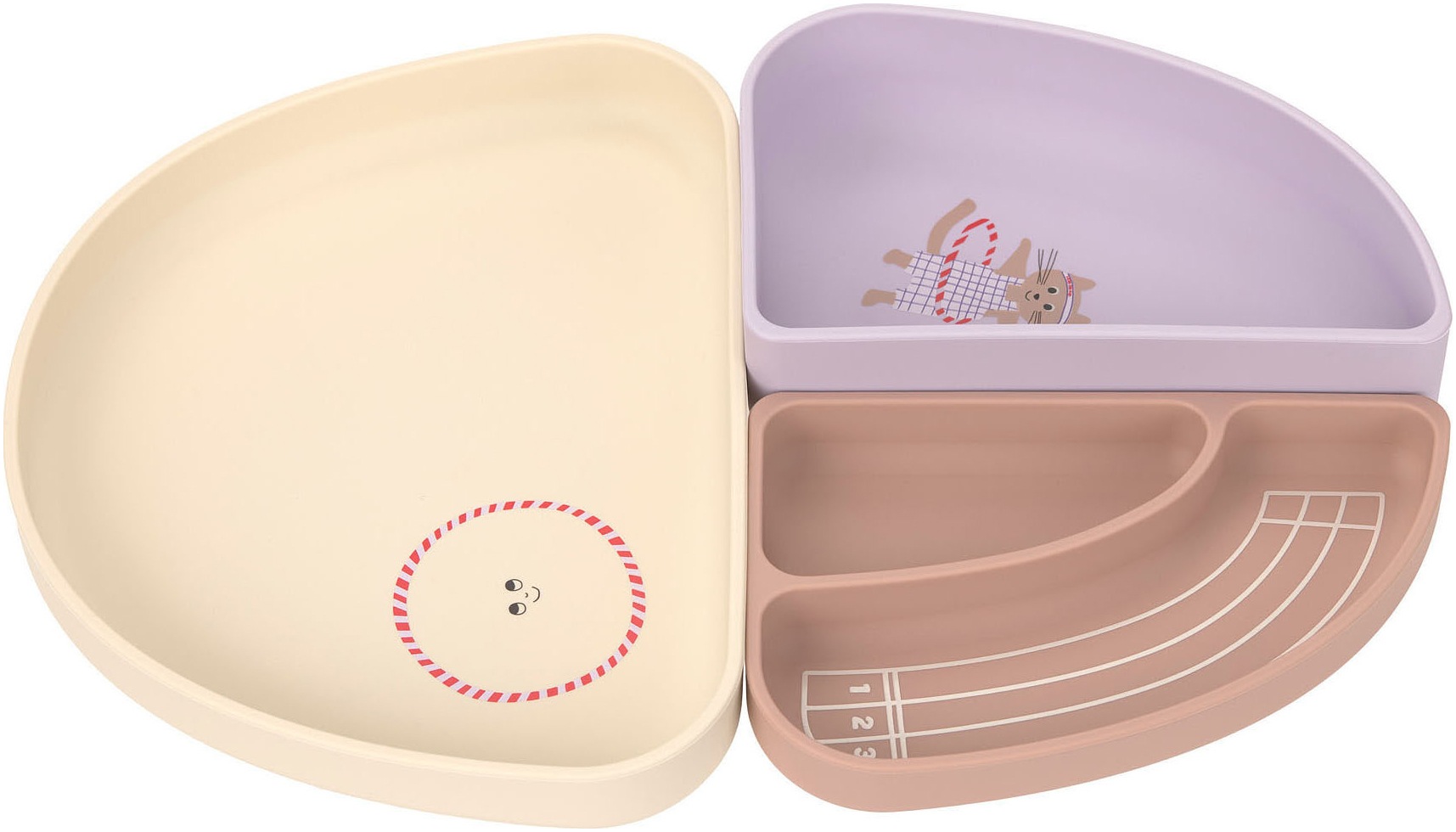 LÄSSIG Kindergeschirr-Set »Tiny Team Cat, Silikon«