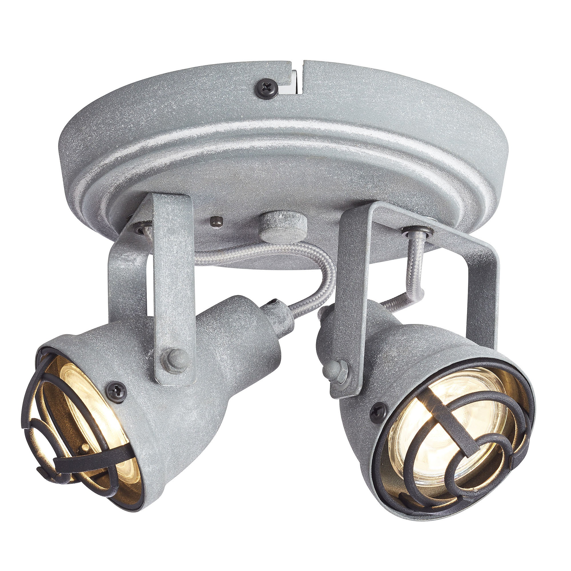 Brilliant Leuchten Bente LED Spotrondell 2flg grau Beton