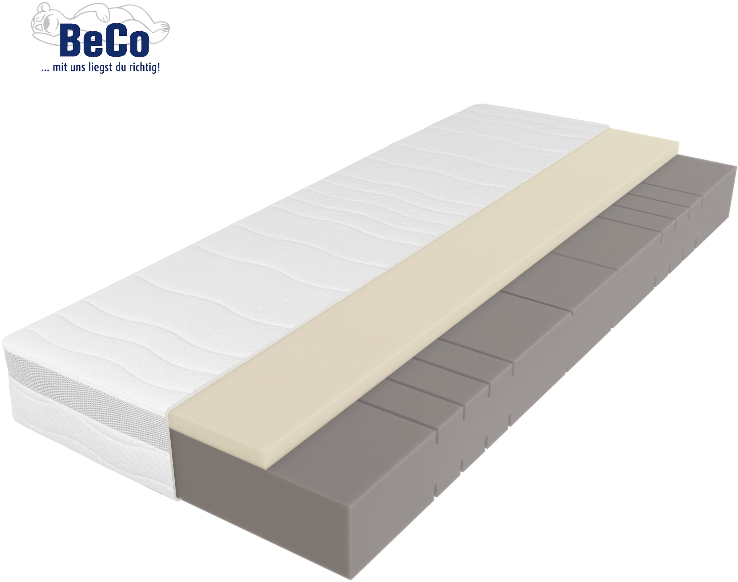 Beco Hybridschaum-Matratze »Feel Like Latex ONE KS«, 21 cm hoch, (1 St.), Ergonomischer Hybridschaum mit komfortabler Feel Like Latex Auflage