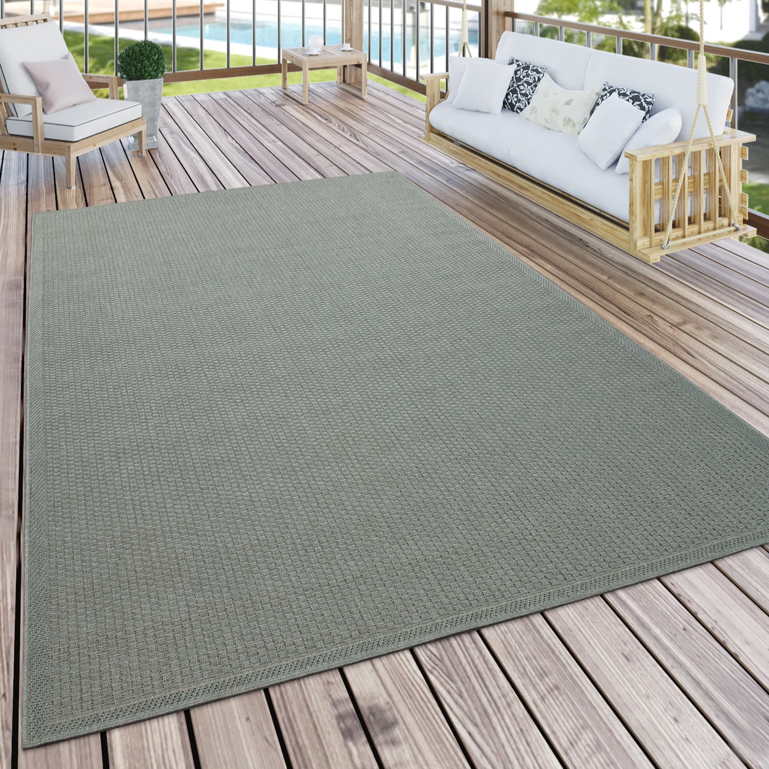 In- Outdoor Teppich OTTO online Paco geeignet, mm und Home bestellen Höhe, bei Wohnzimmer »Timber rechteckig, 125«, 7