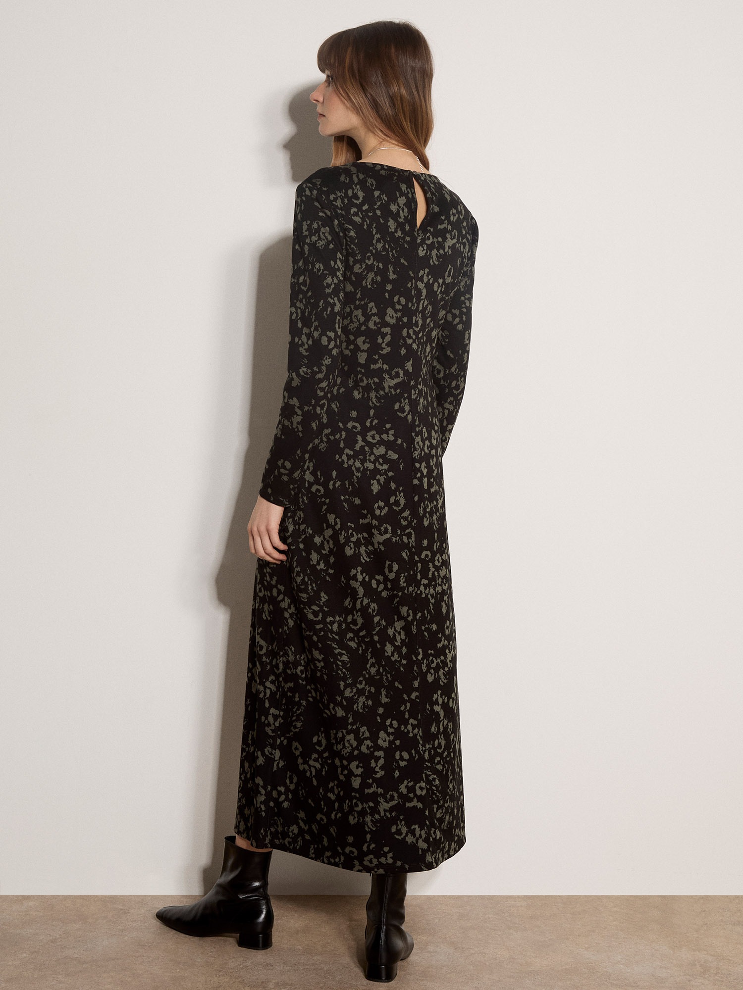 Apricot Strickkleid »Langes Jerseykleid« mit Leopardenmuster