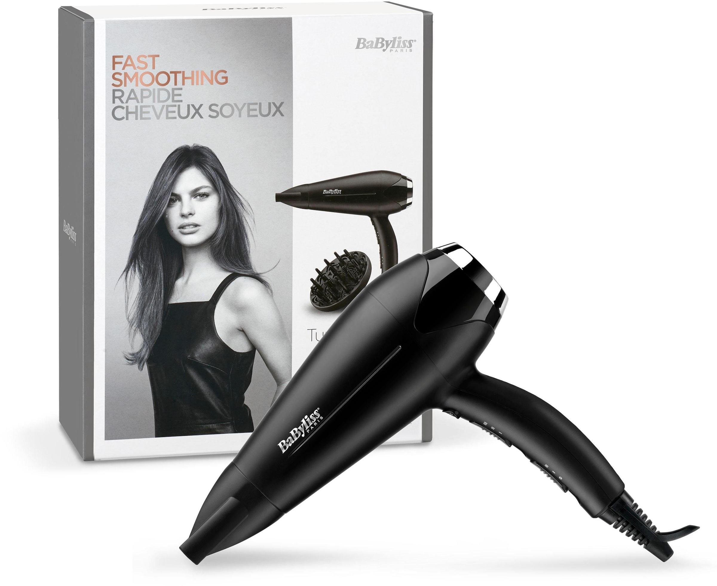 Babyliss Haartrockner »D572DE Turbo Smooth« 2.200 W 2 Aufsätze in schwarz